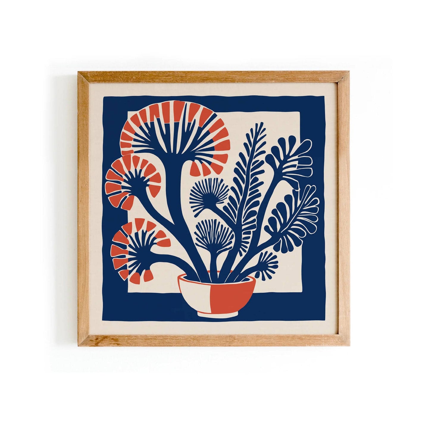 Retro Cut Outs Flower Square Print