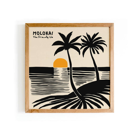 Molokai The Friendly Isle Hawaii Square Wall Art