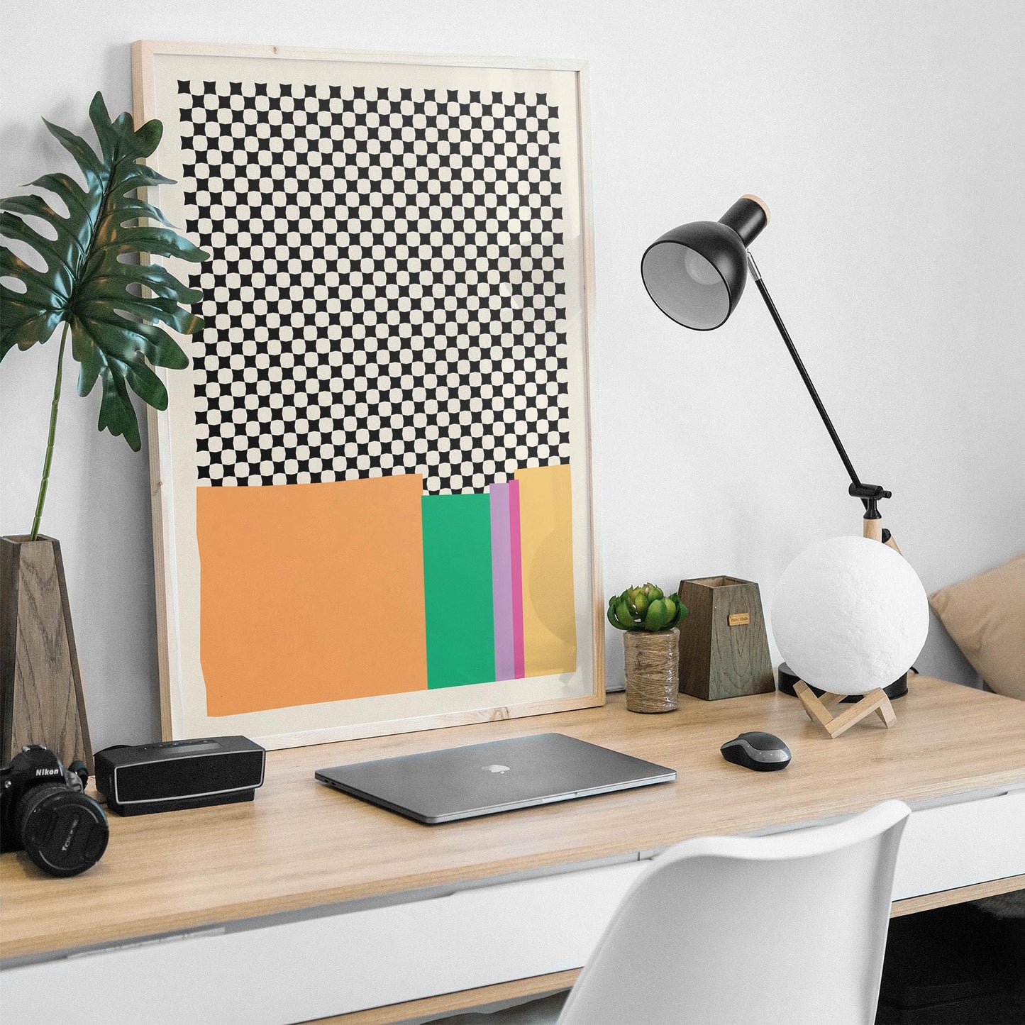 Bold Geometric Wall Art – Optical Illusion Meets Color Pop