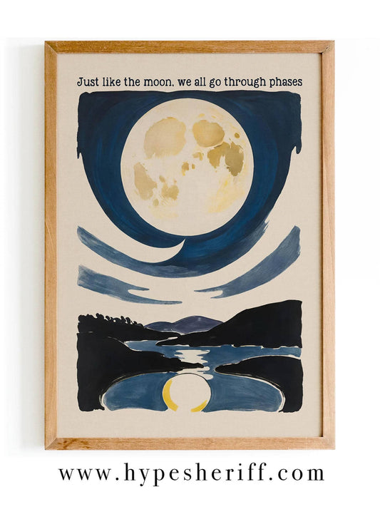 Moon Phases Motivational Wall Art