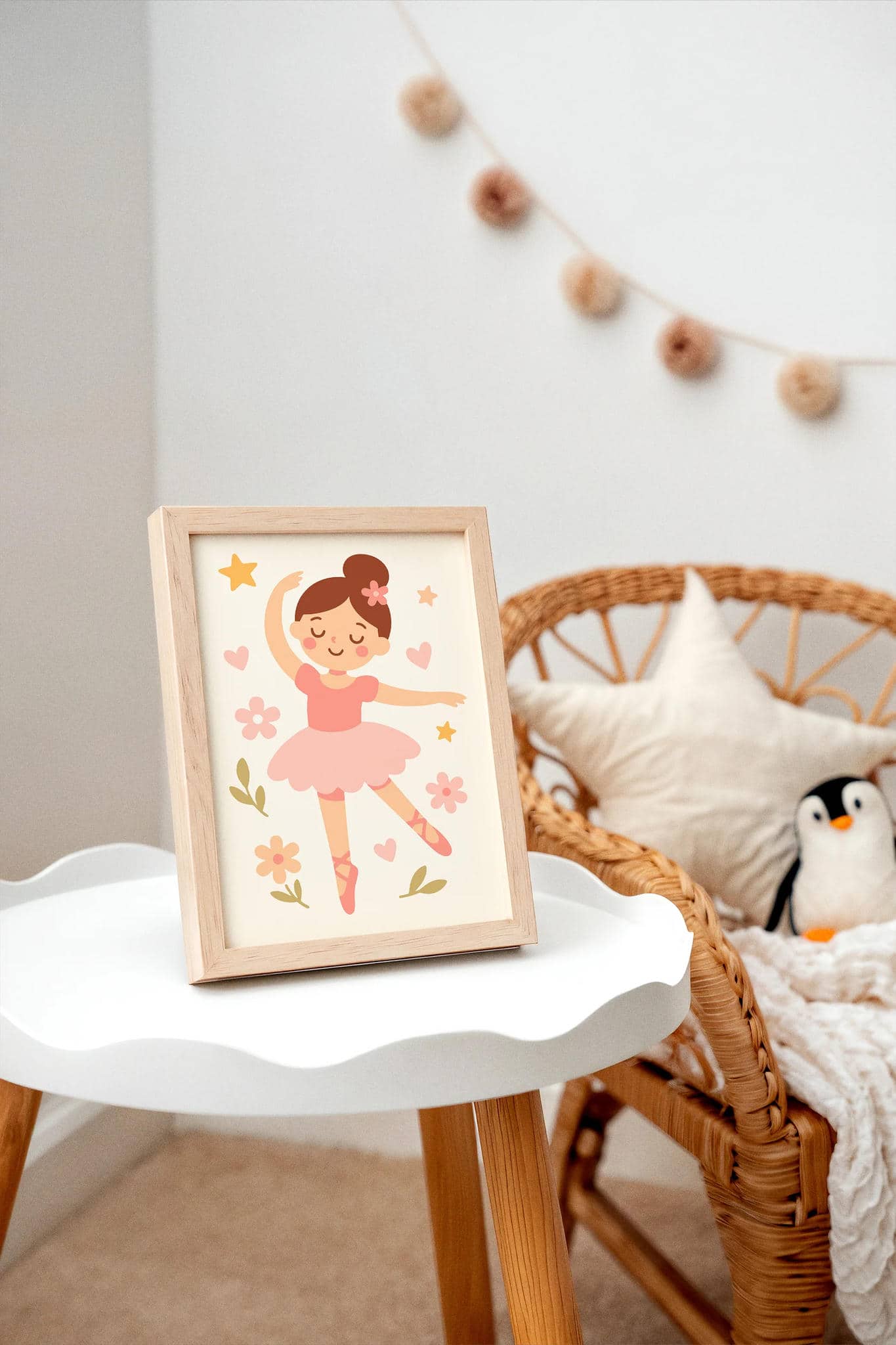 Pink Ballerina Poster – Little Girl Dance Wall Art