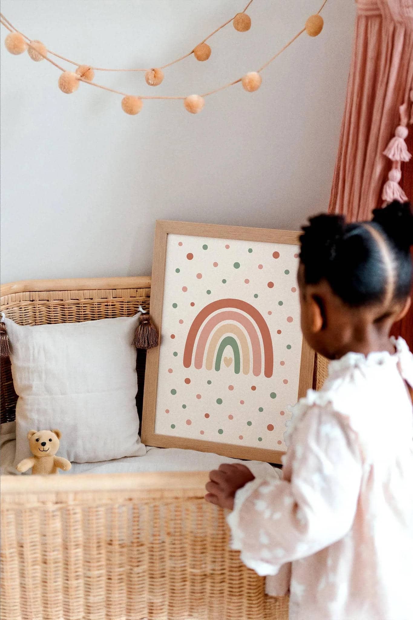 Nursery Wall Art – Pastel Rainbow & Dots