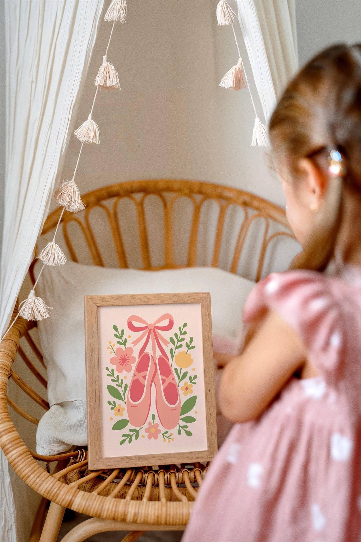 Little Ballerina Wall Art – Pink Pointe Shoes