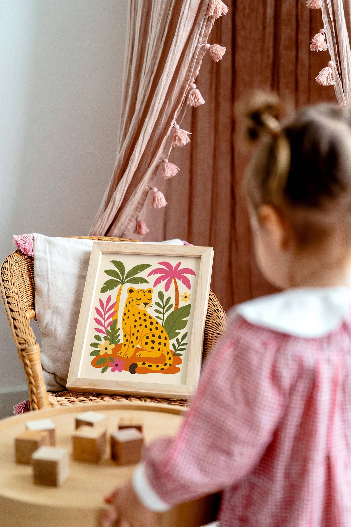 Cute Cheetah Jungle Poster – Safari Nursery Animal Wall Art