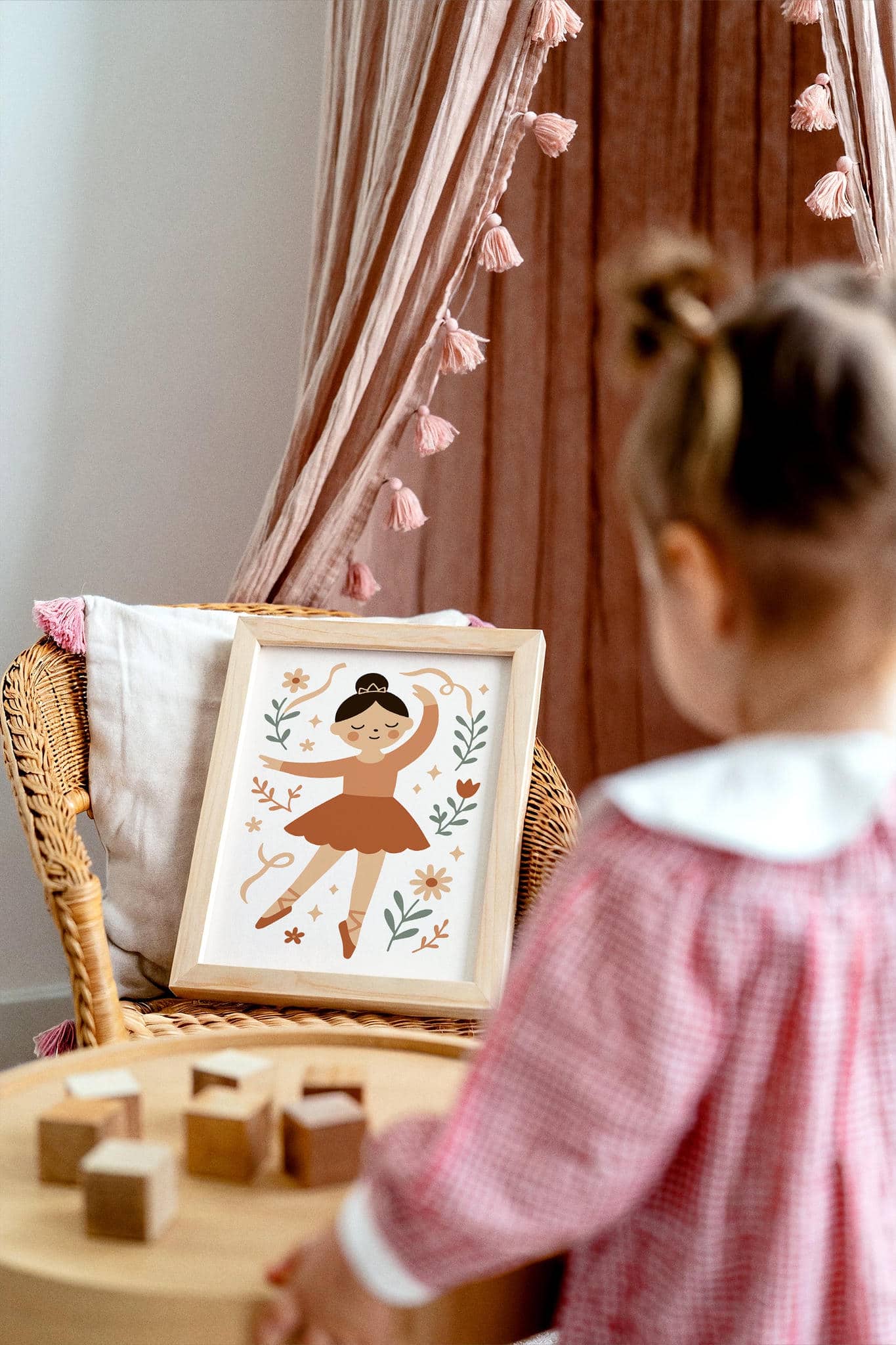 Little Ballerina Wall Art Print – Nursery & Kids Room Decor