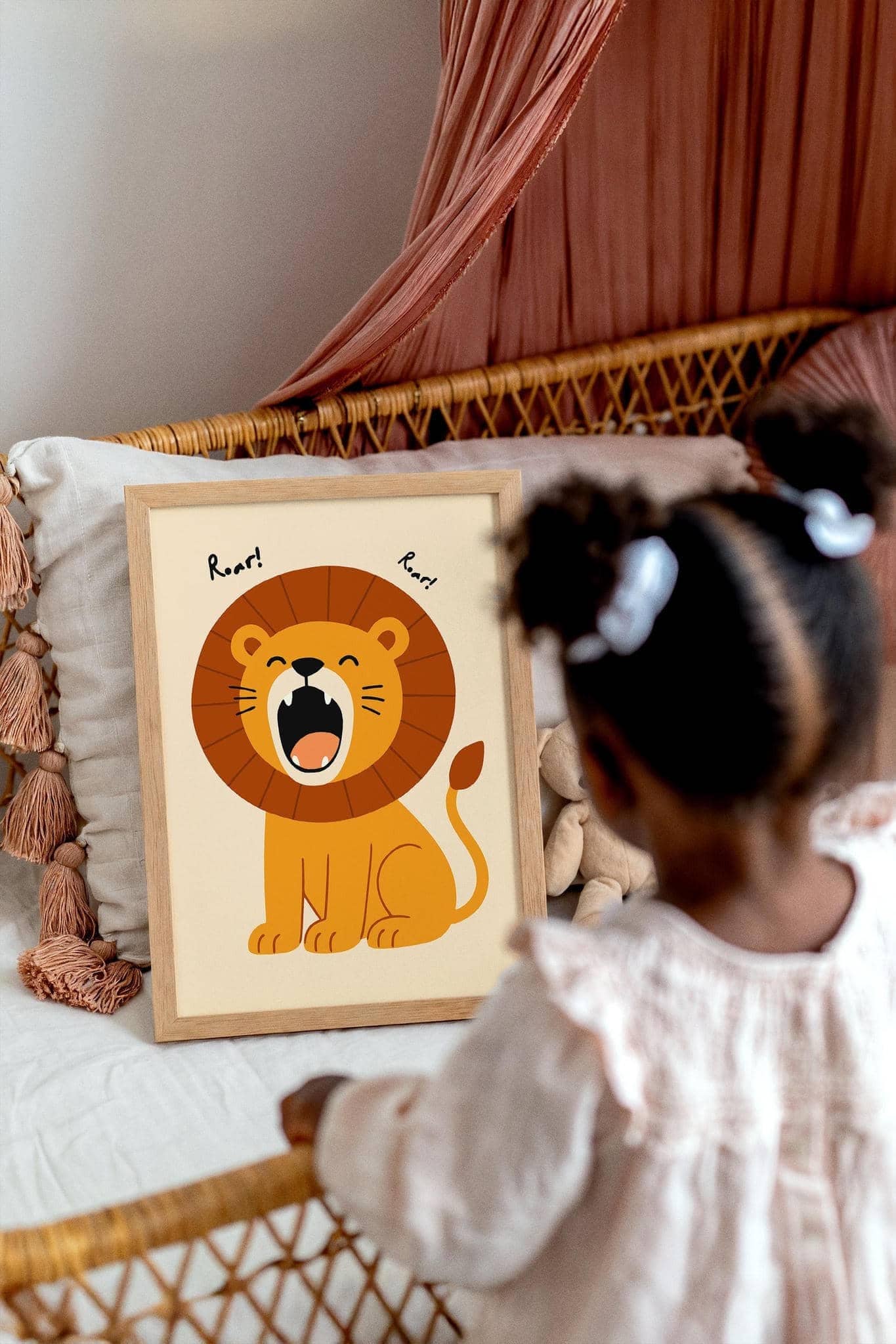 Roaringly Cute Lion Poster – Jungle Nursery Wall Art