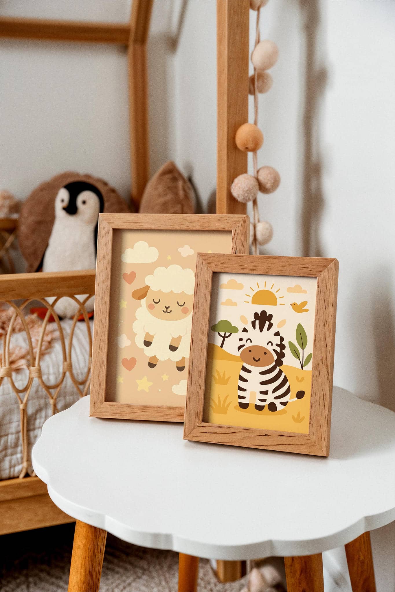 Safari Zebra Wall Art Print – Cute Animal Nursery Decor