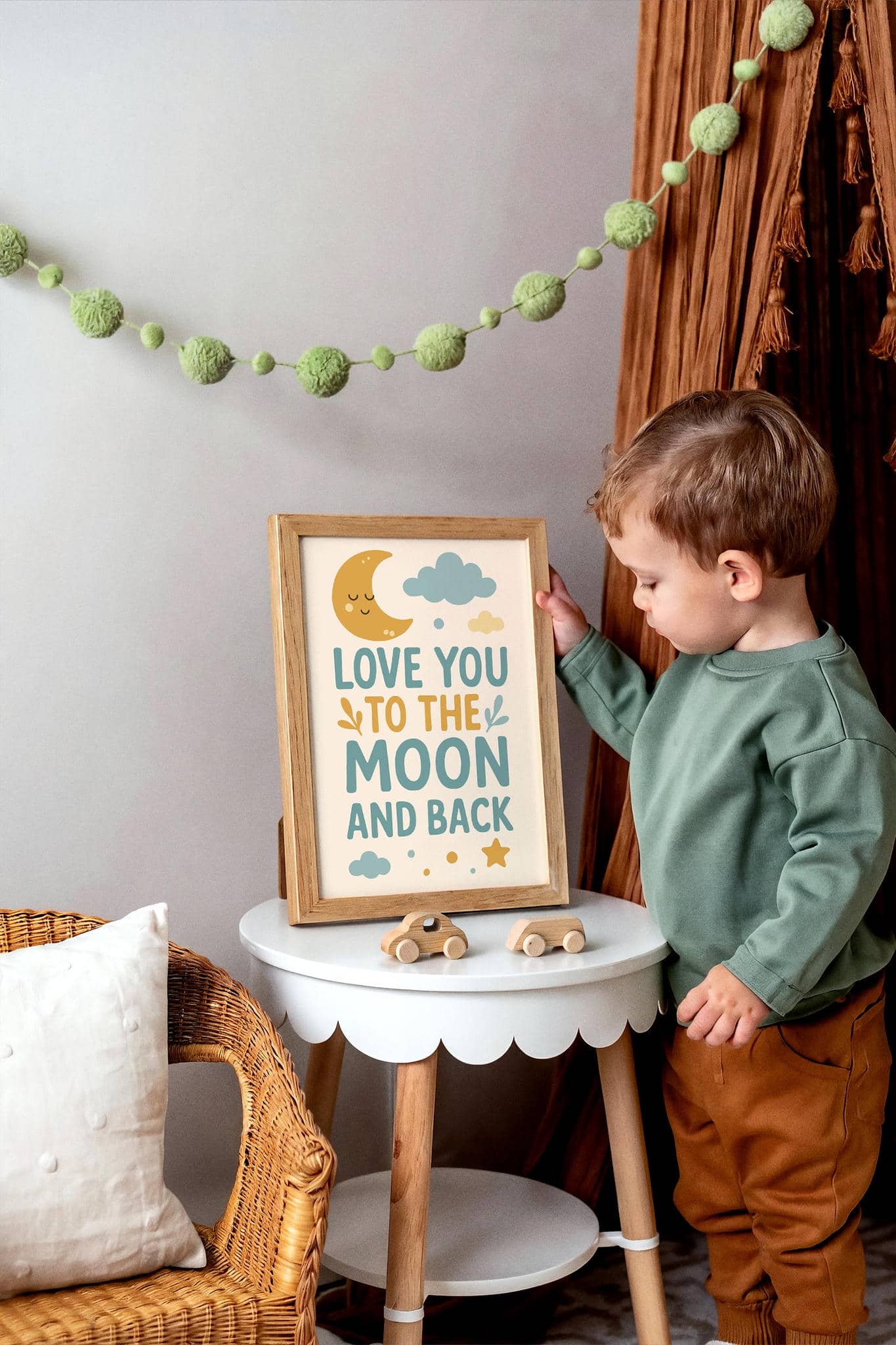 Love You to the Moon and Back – Quote Wall Art