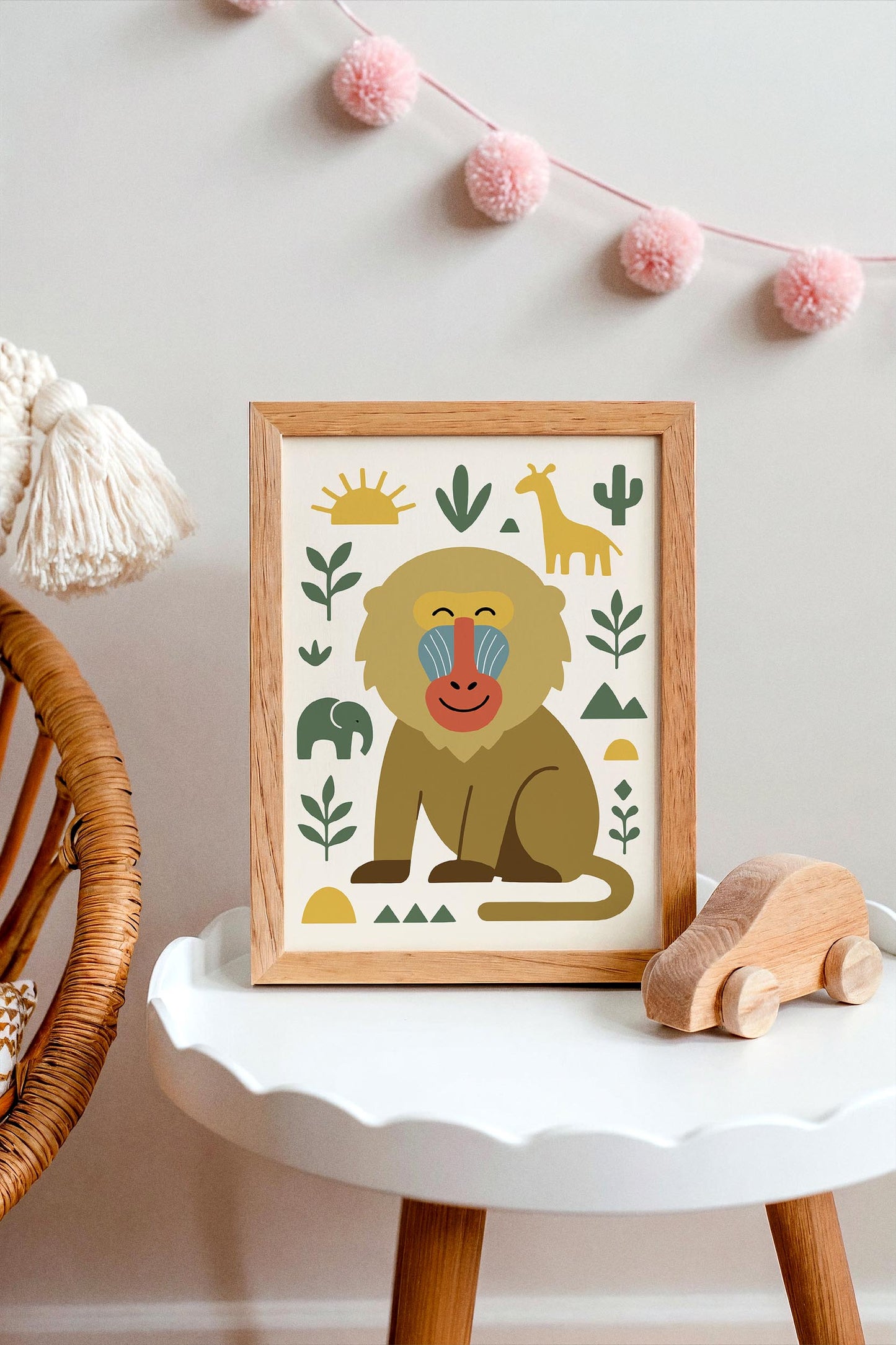 Mandrill Portrait Poster – Jungle Wildlife Wall Art