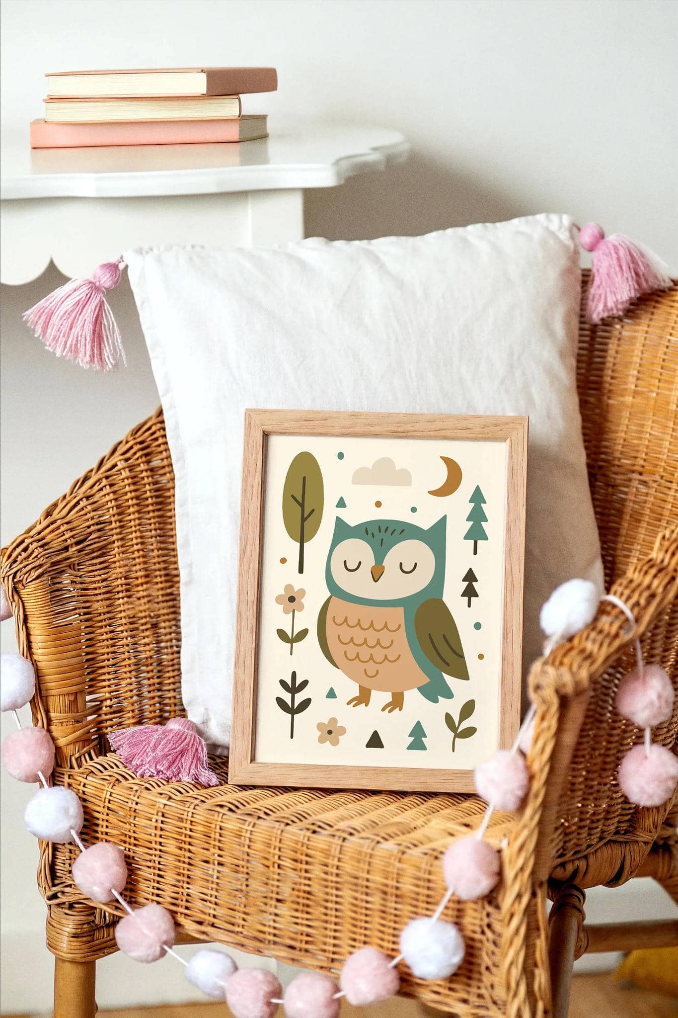 Woodland Owl Poster – Cute Kids Room Wall Art
