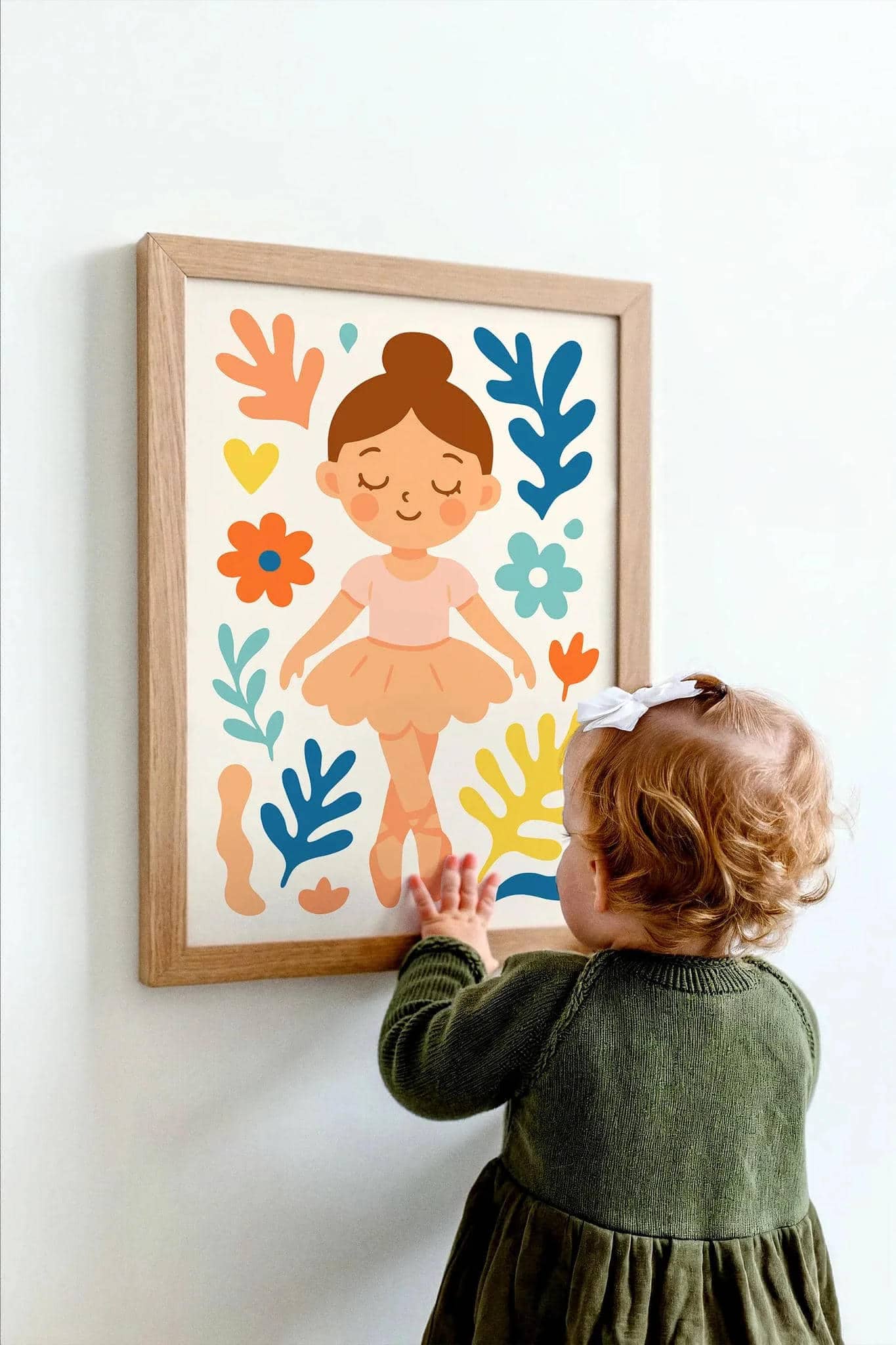 Floral Ballerina Poster – Dance Wall Art for Girls