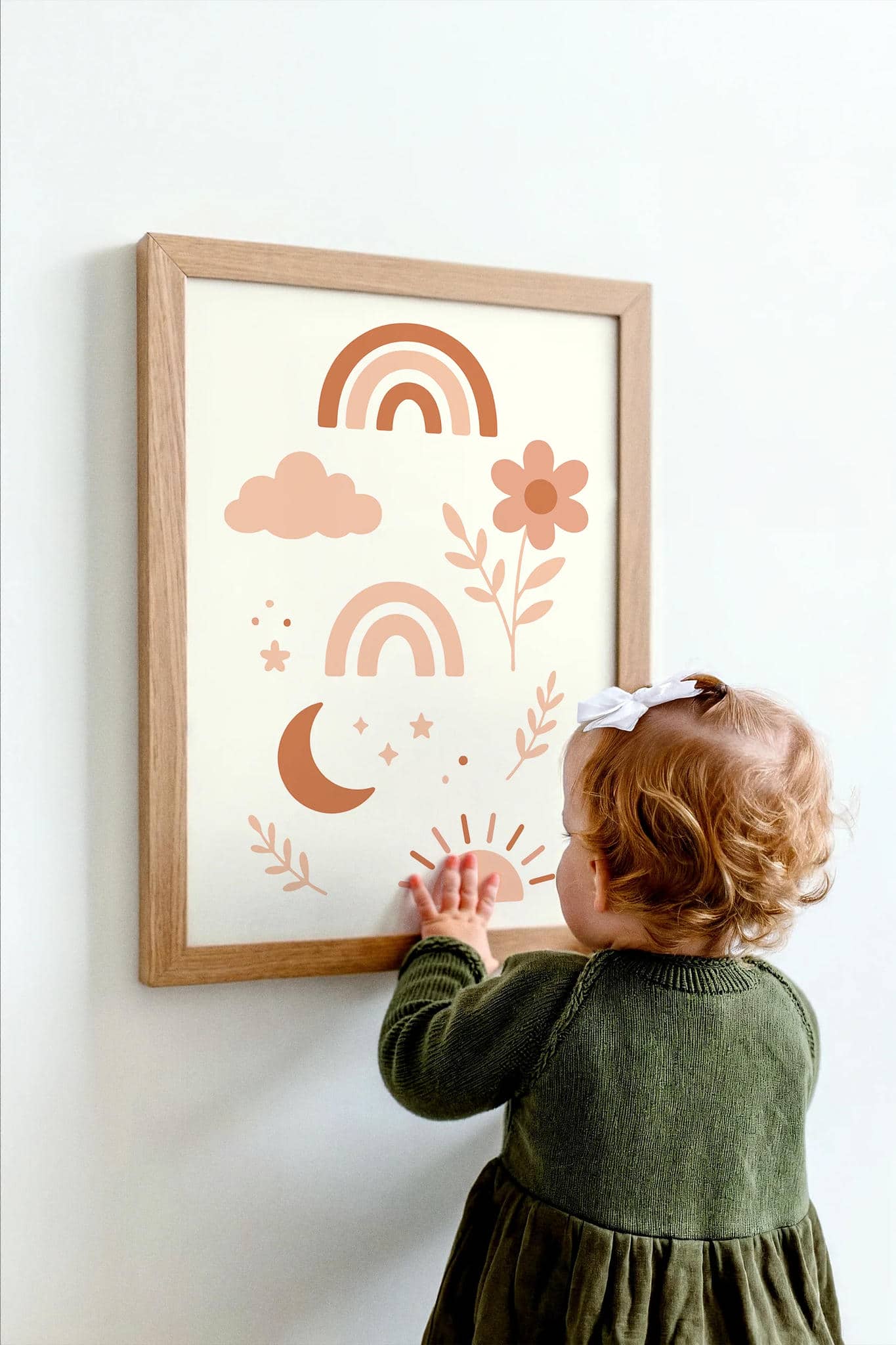 Boho Floral Rainbow Print – Minimalist Wall Art