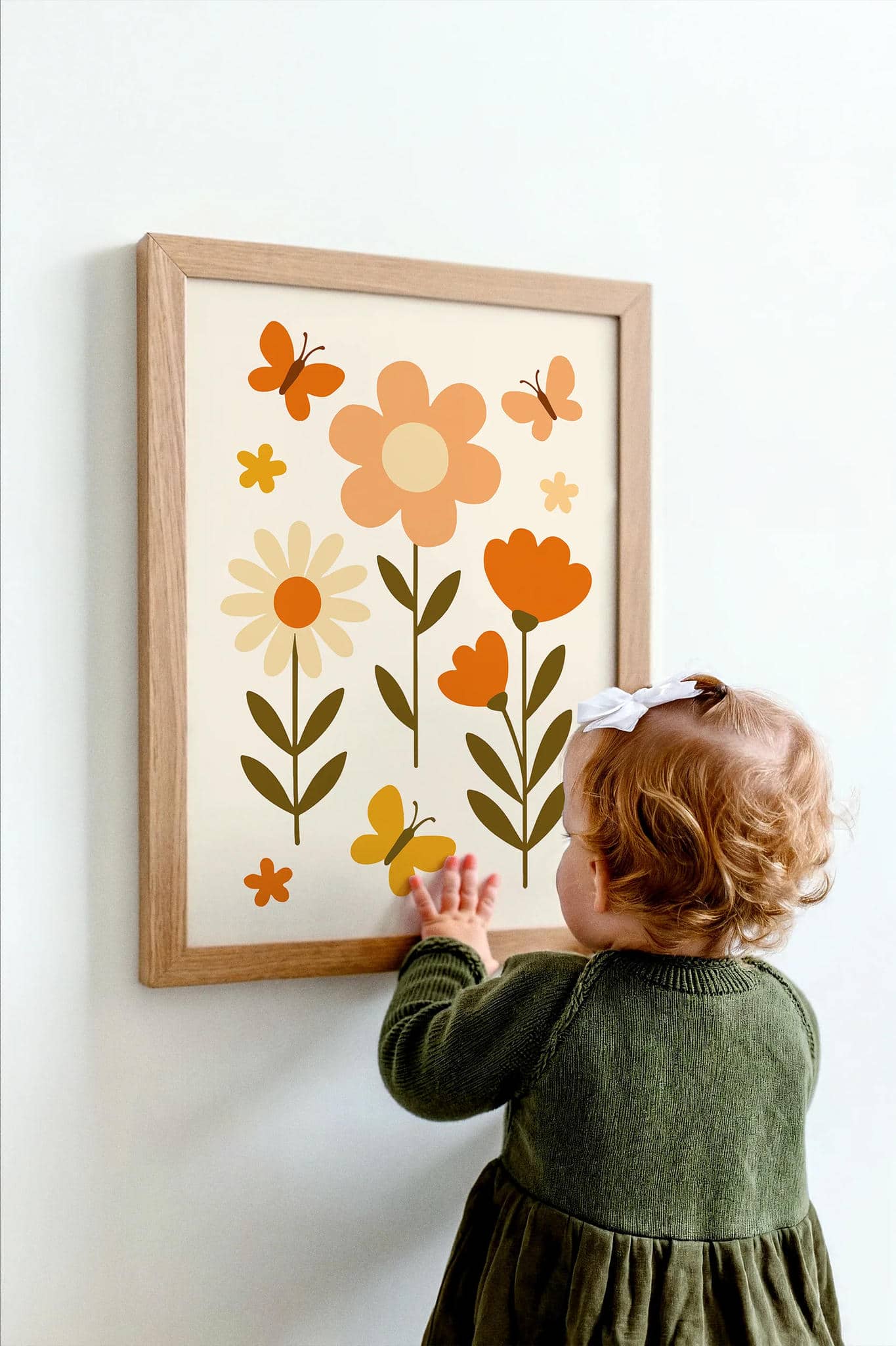 Boho Tones Floral and Butterfly Nursery Art