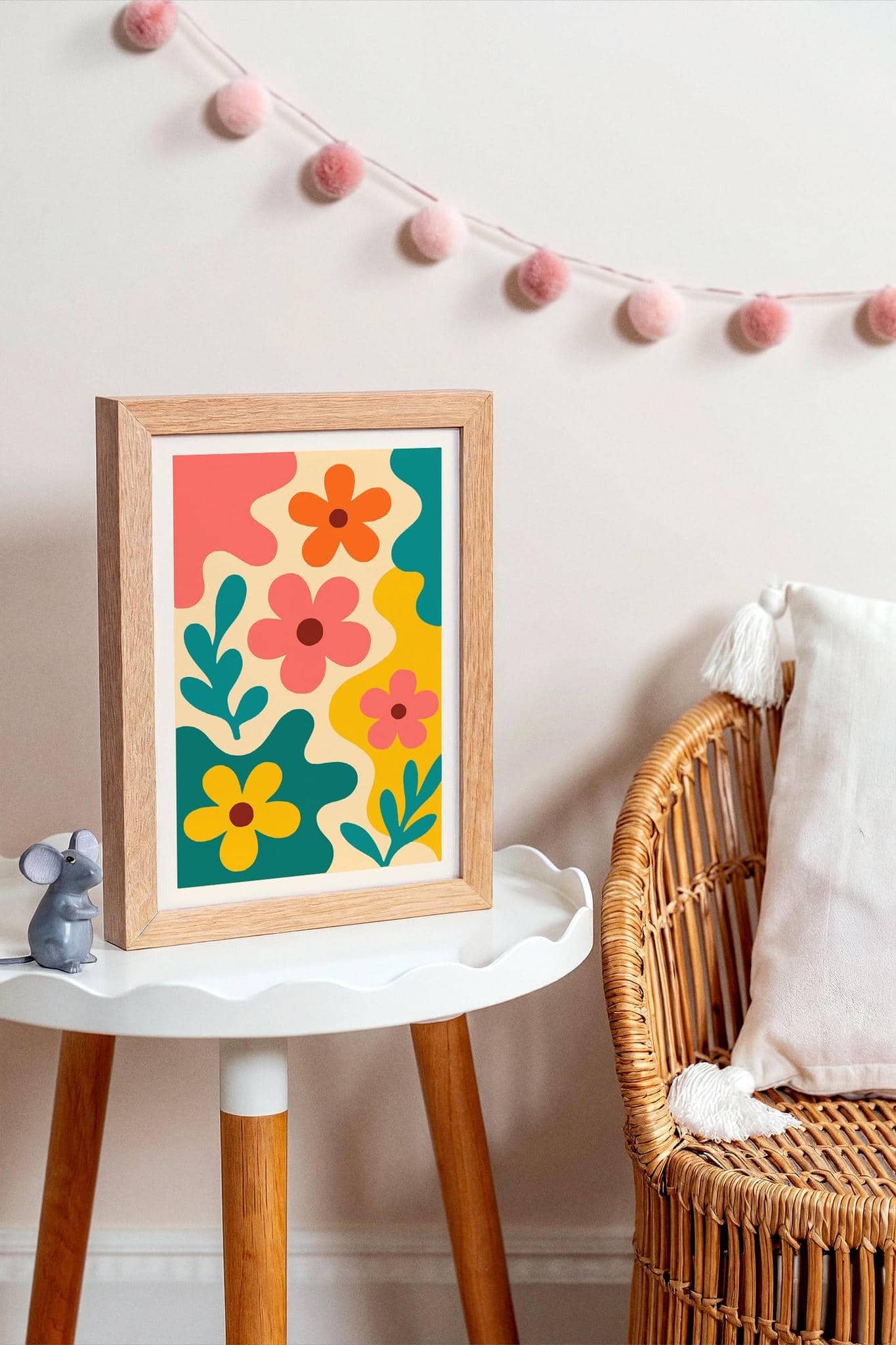 Colorful Flowers Wall Art – Bright Floral Print