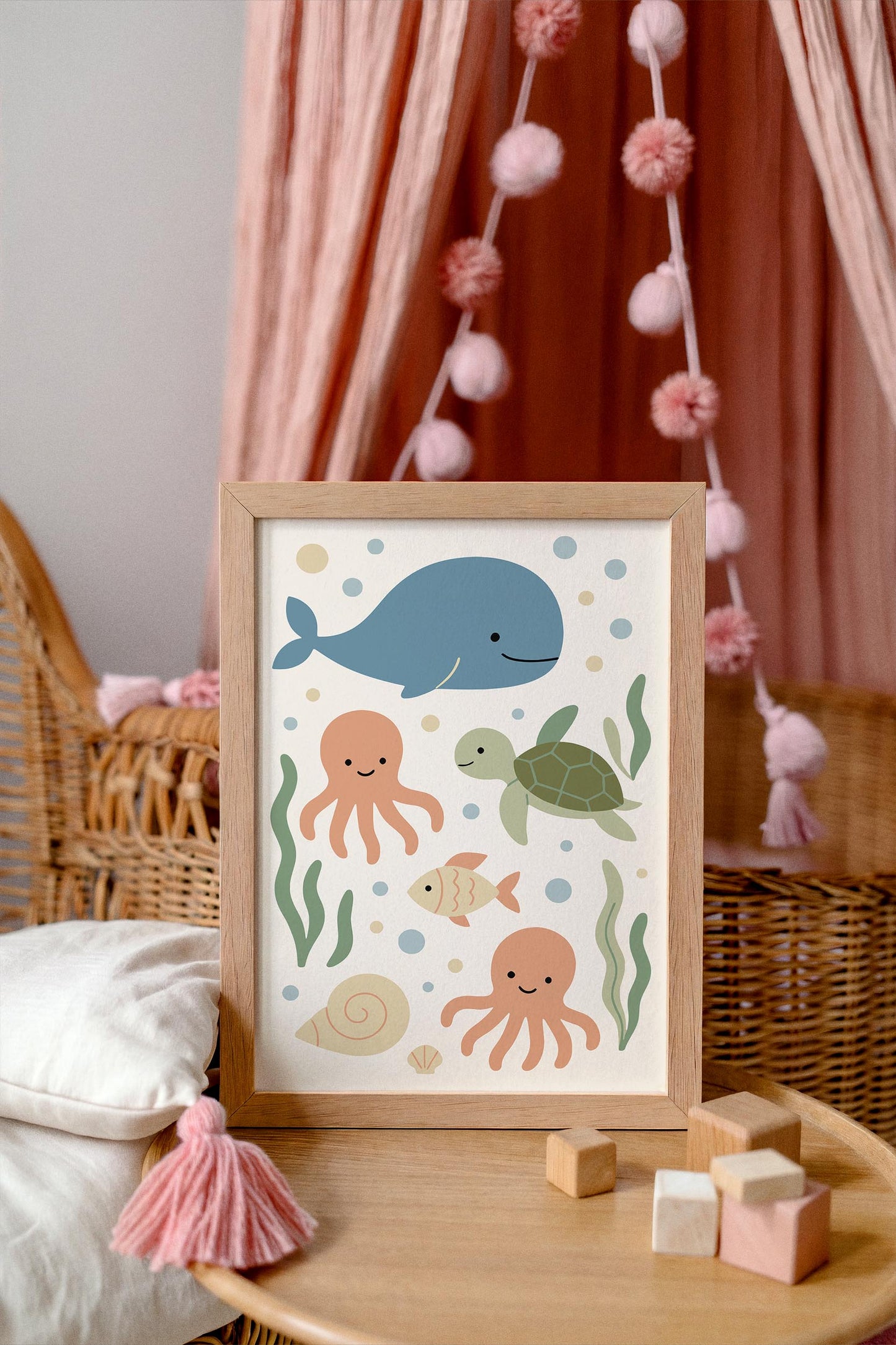 Nautical Animals Poster – Coastal Wall Art