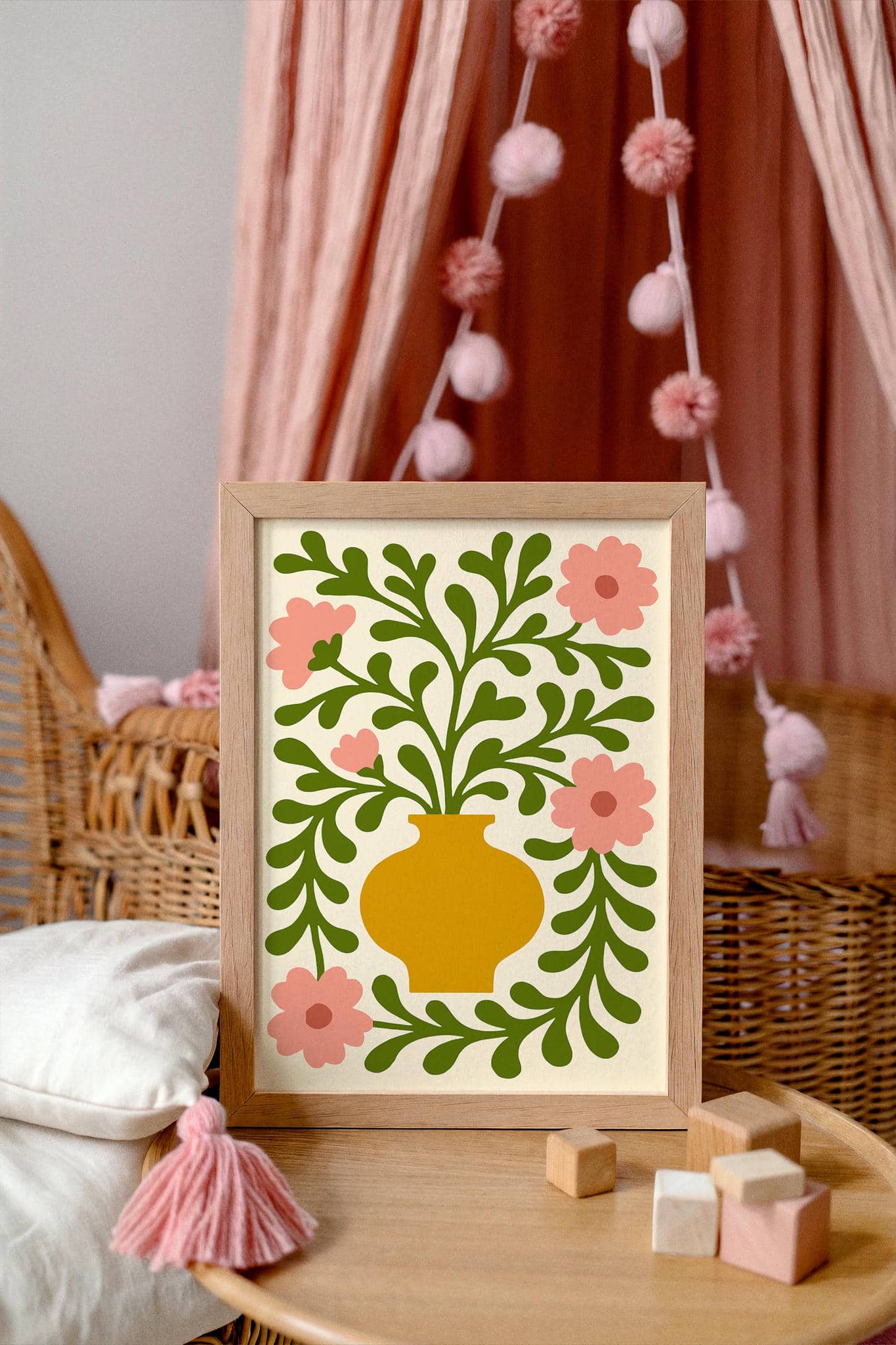 Eclectic Flowers Poster – Colorful Kids Room Wall Art