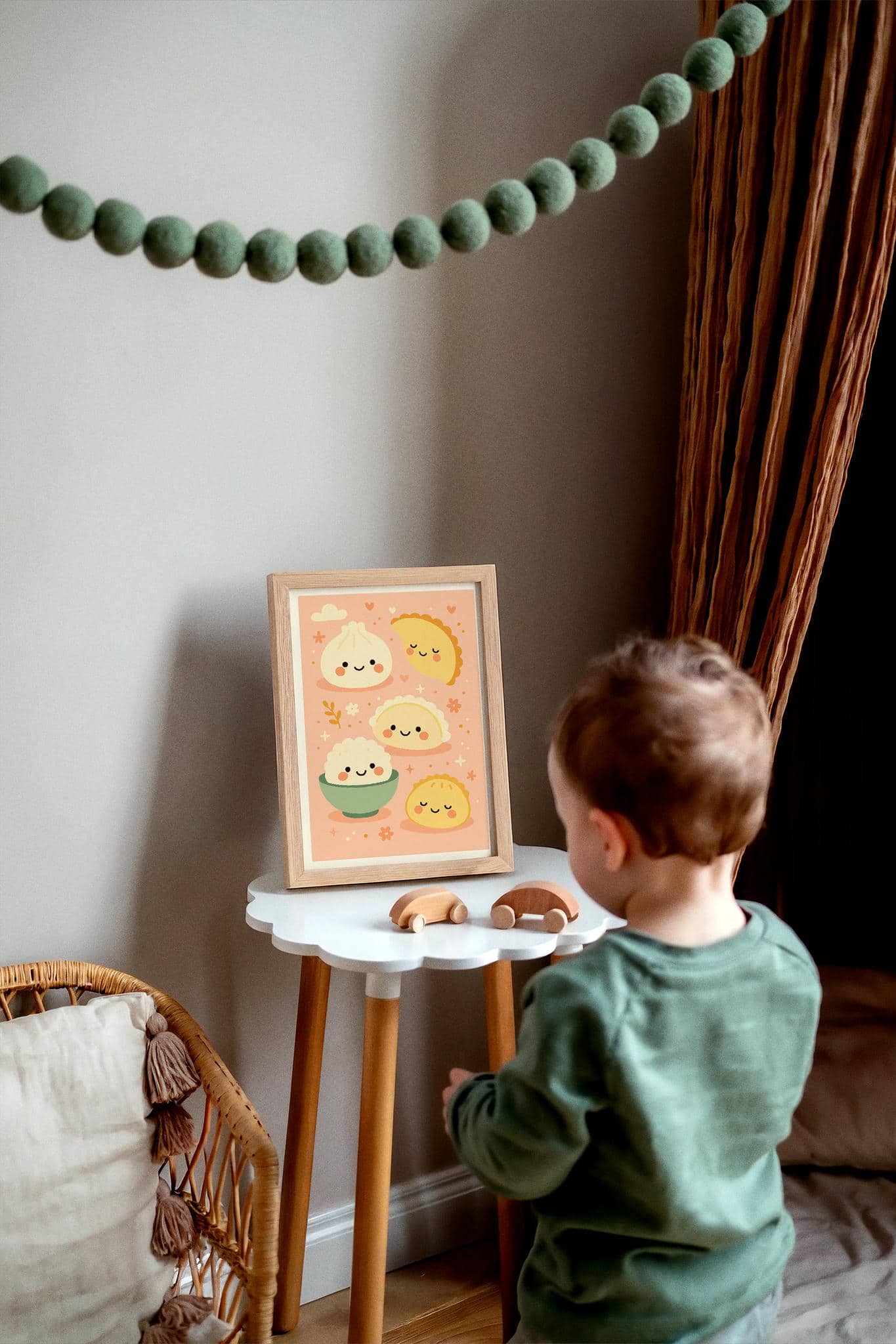 Happy Dumplings Wall Art – Kids Kitchen Corner Decor