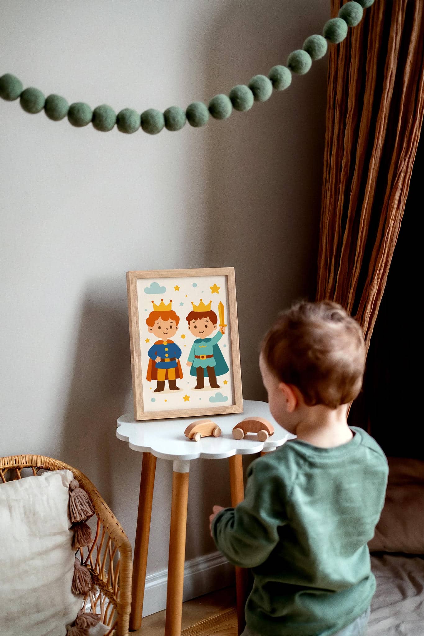 Two Kings Poster – Whimsical Wall Art for Boys Room Decor