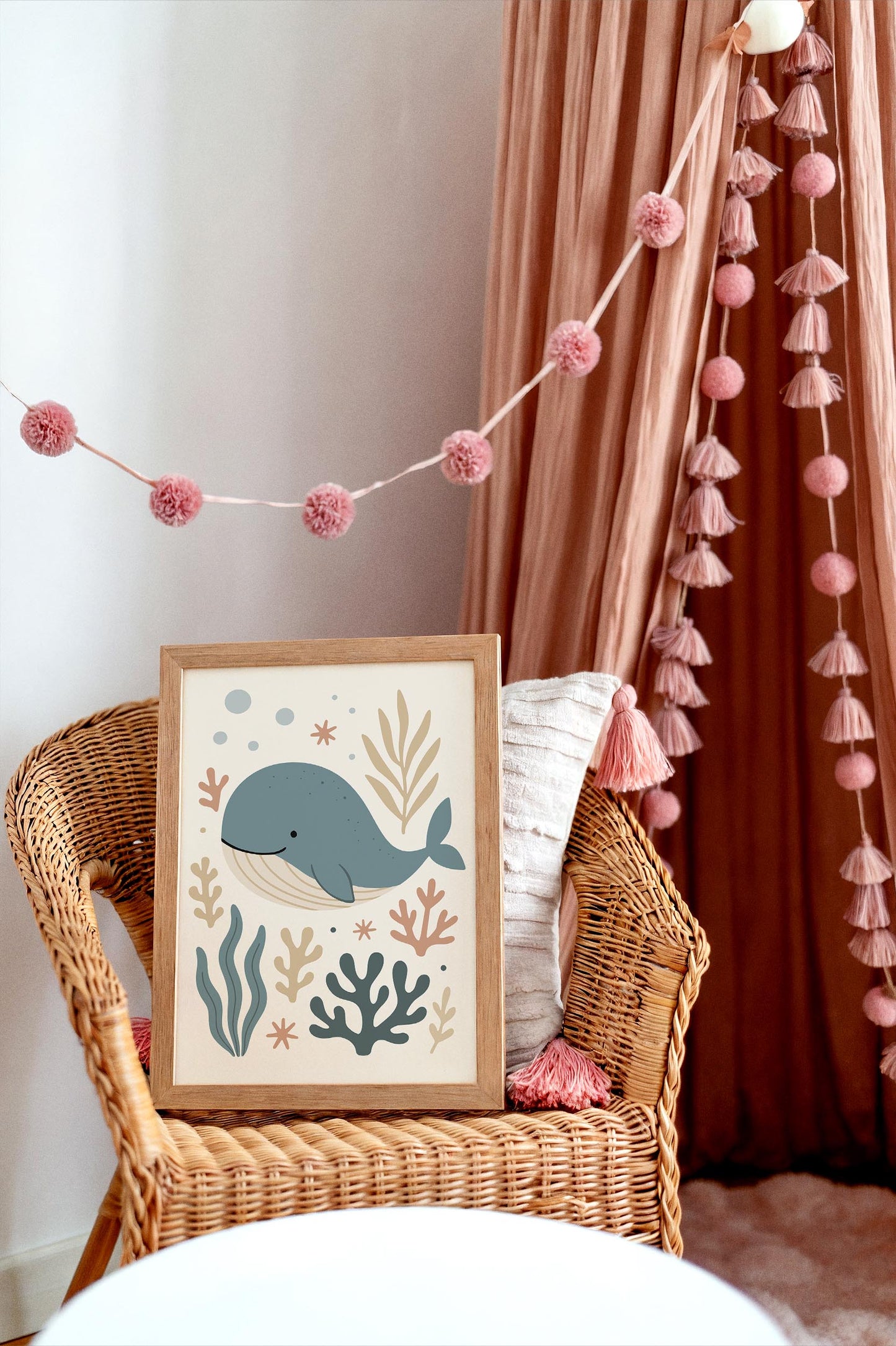 Cute Whale Poster – Ocean Nursery Wall Art