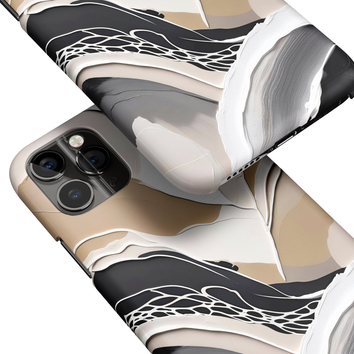 Abstract Flora Beige iPhone Case