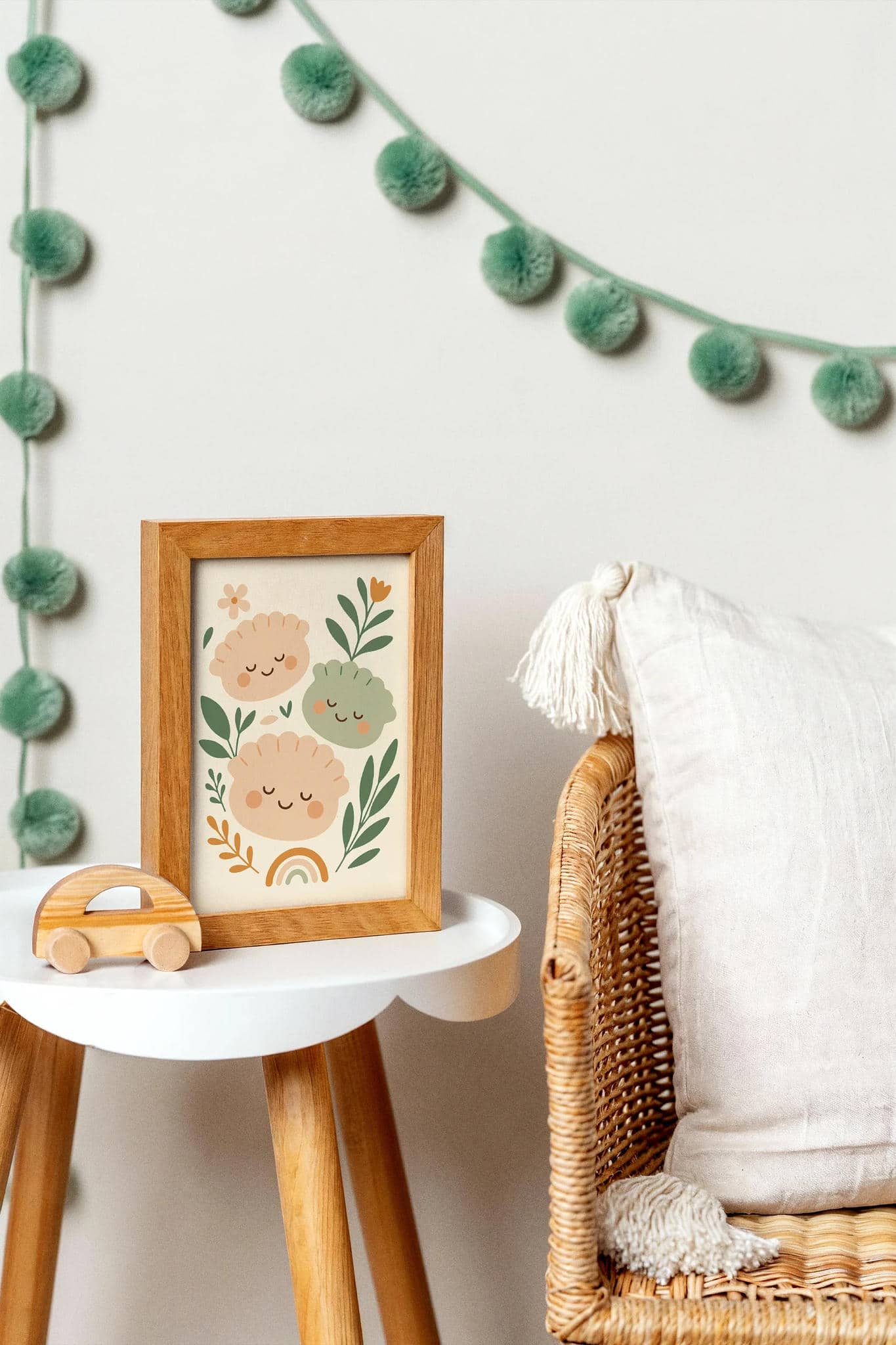 Cute Dumplings Poster – Nursery Food Print