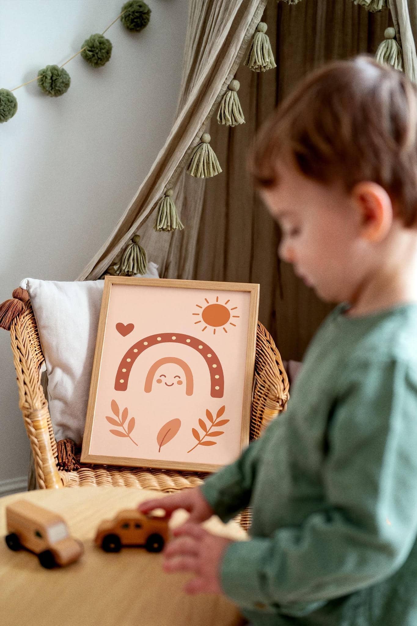 Minimalist Boho Rainbow - Warm Tones Print