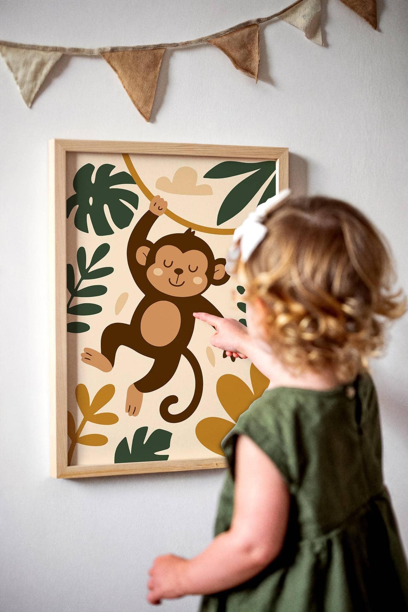 Tropical Jungle Monkey Poster – Cute Animal Print