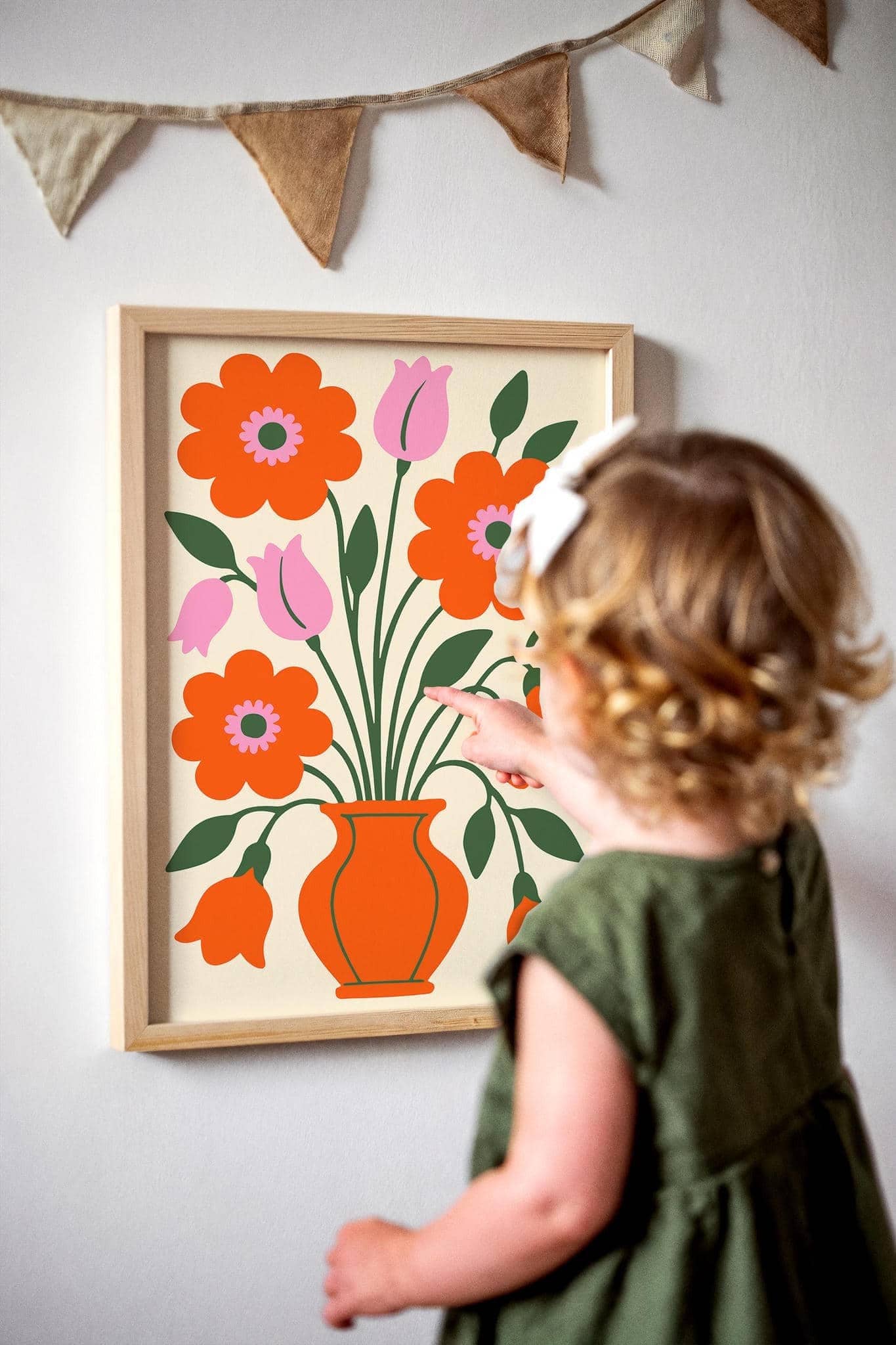 Vibrant Eclectic Flowers Poster – Kids Room Decor