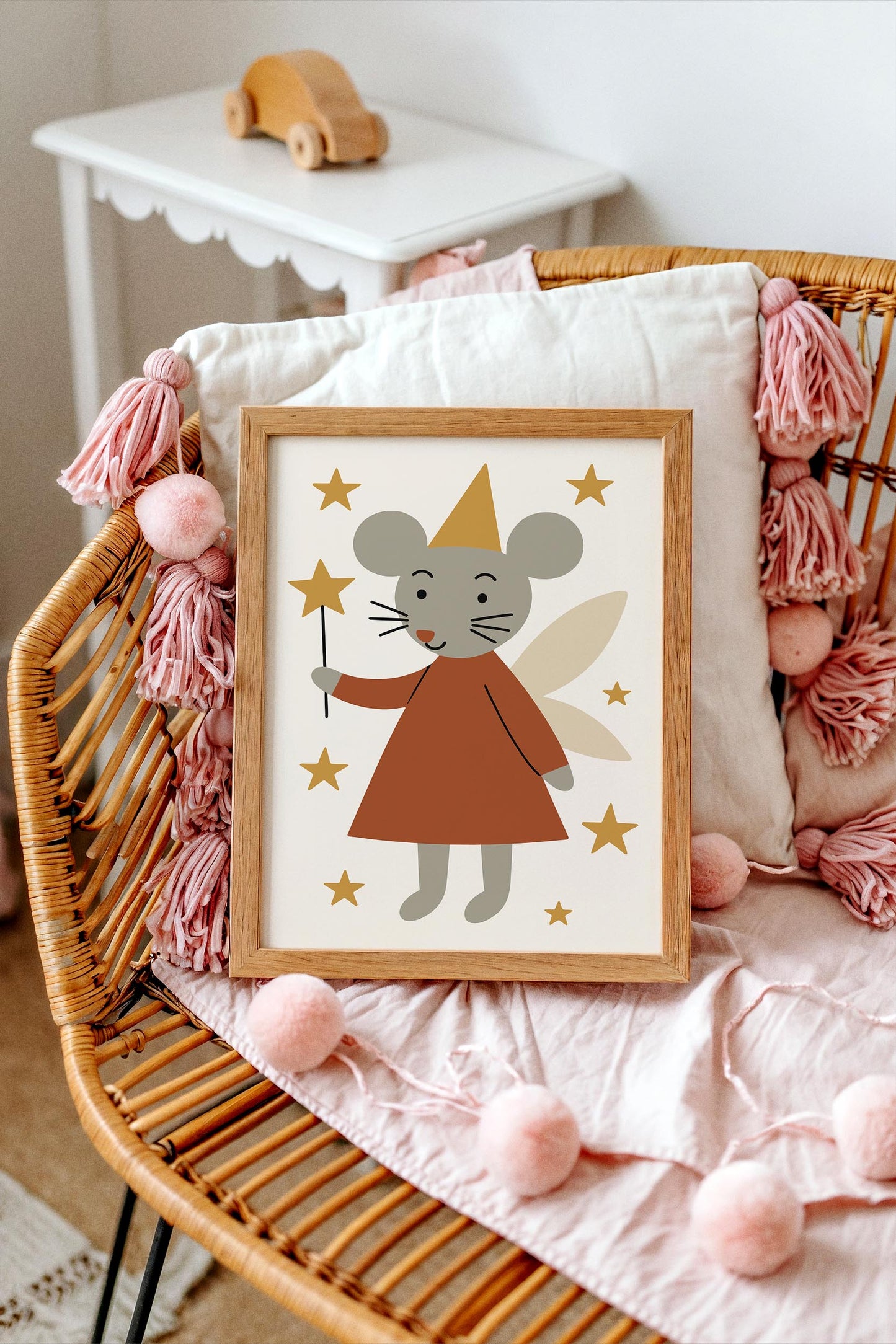 Cute Mouse Fairy Print – Scandinavian Nursery Decor