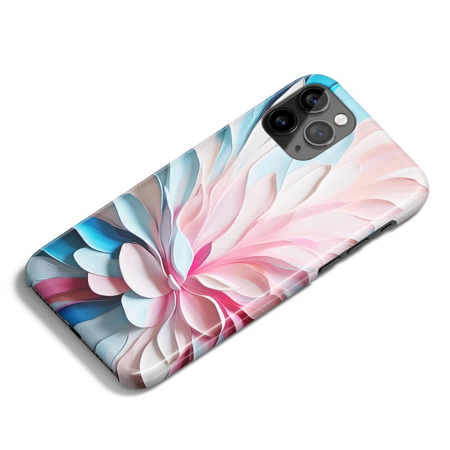 Abstract Flower in Pink and Blue iPhone Case - HypeSheriff