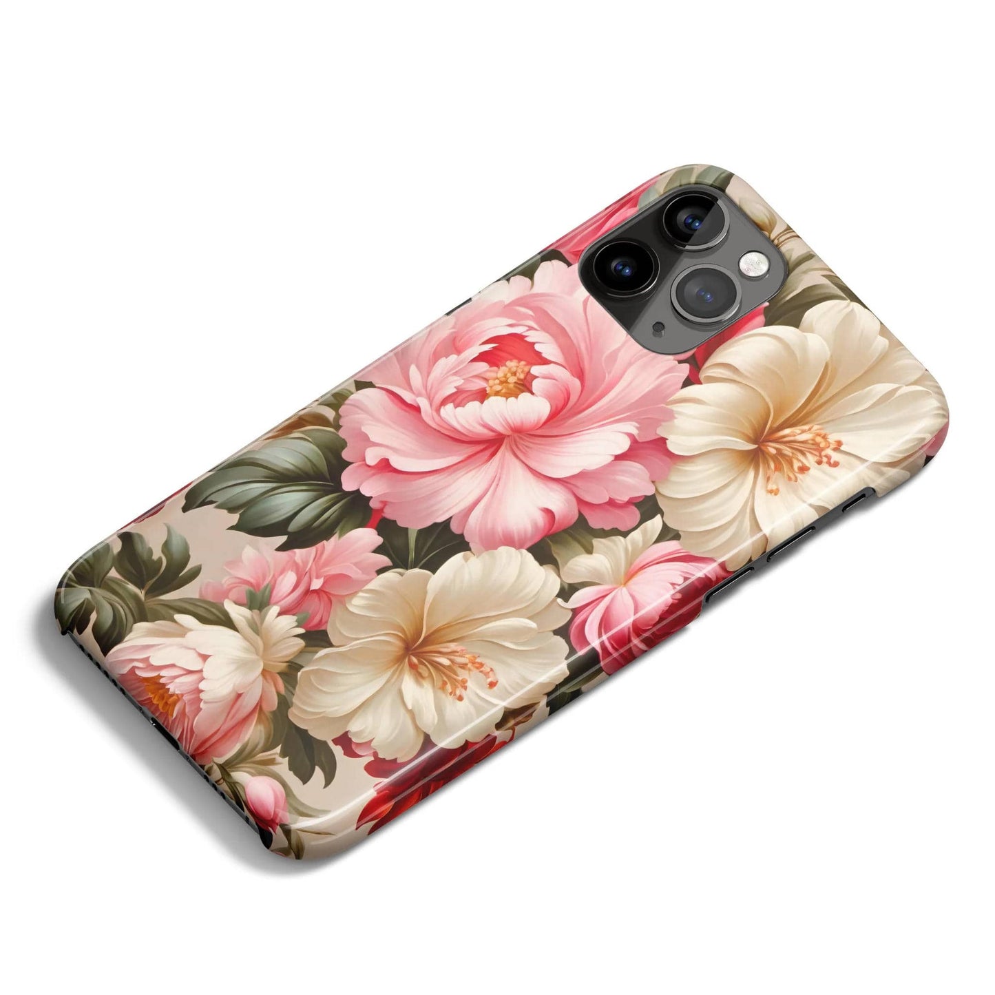 Luxury Floral Beige iPhone Case - HypeSheriff