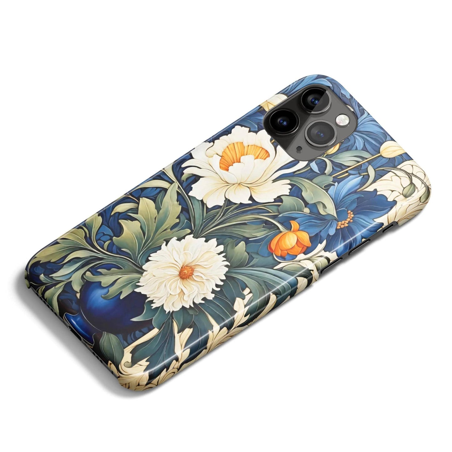 Victorian Blue Flowers iPhone Case - HypeSheriff