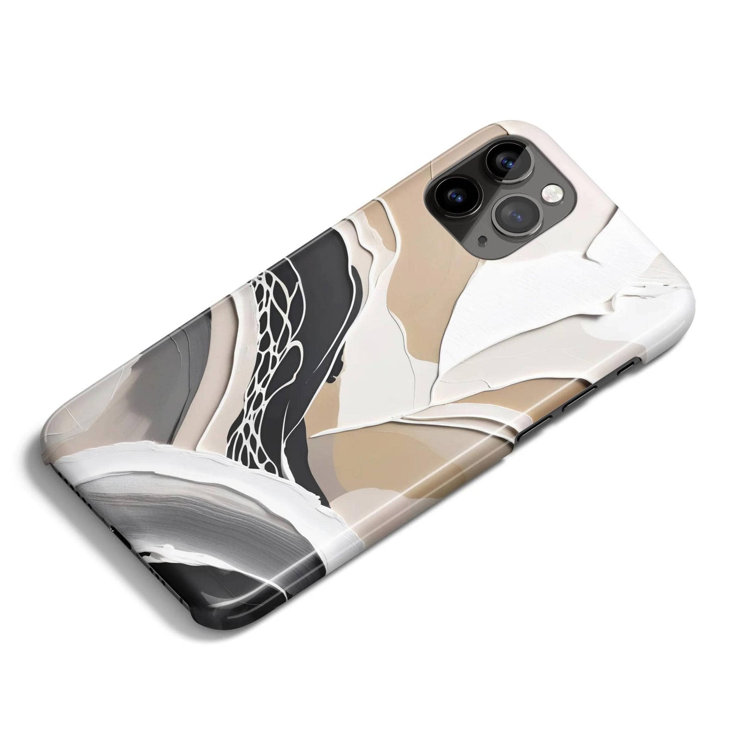 Abstract Flora Beige iPhone Case - HypeSheriff