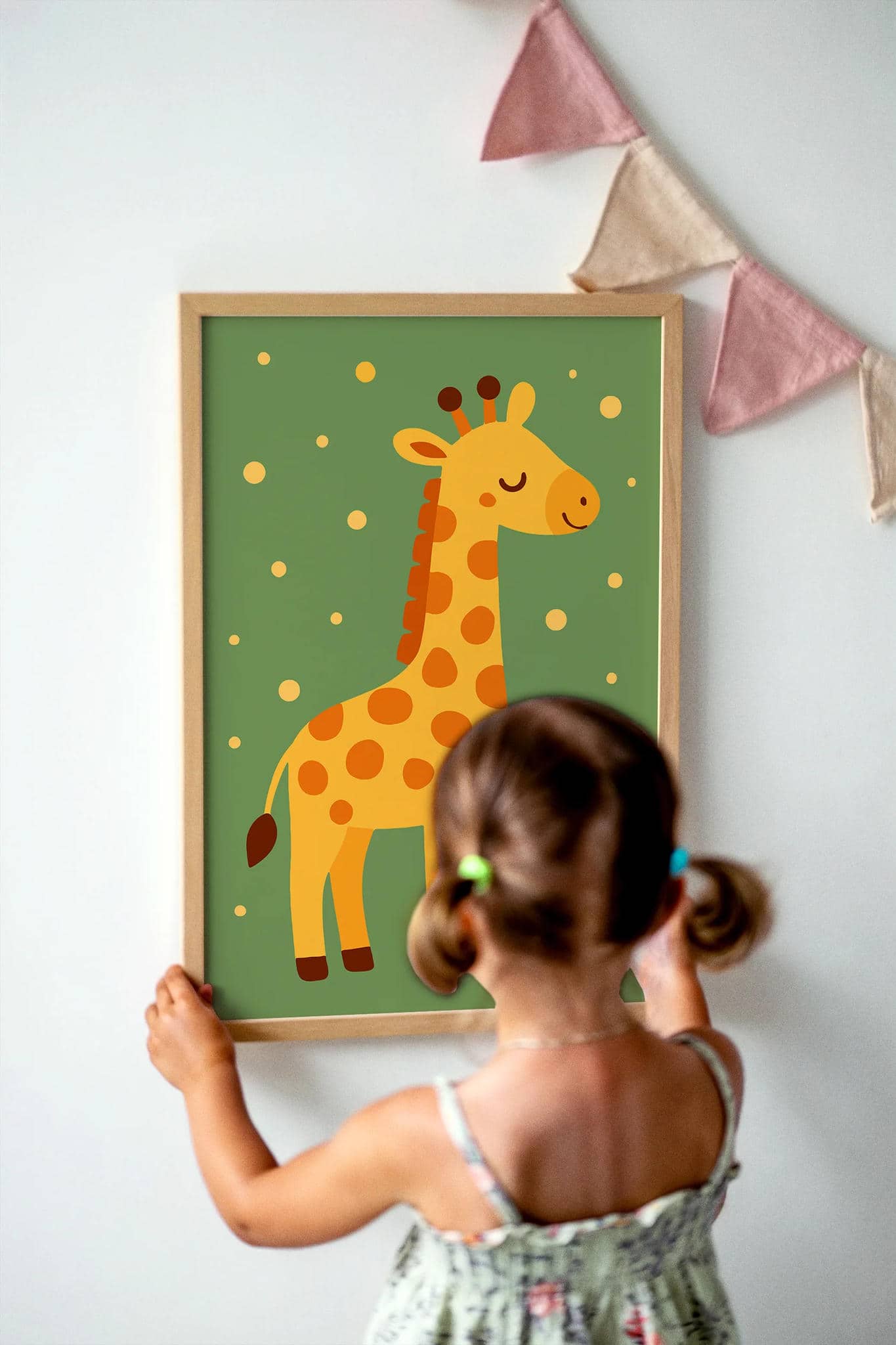 Green & Yellow Safari Giraffe – Jungle Wall Art