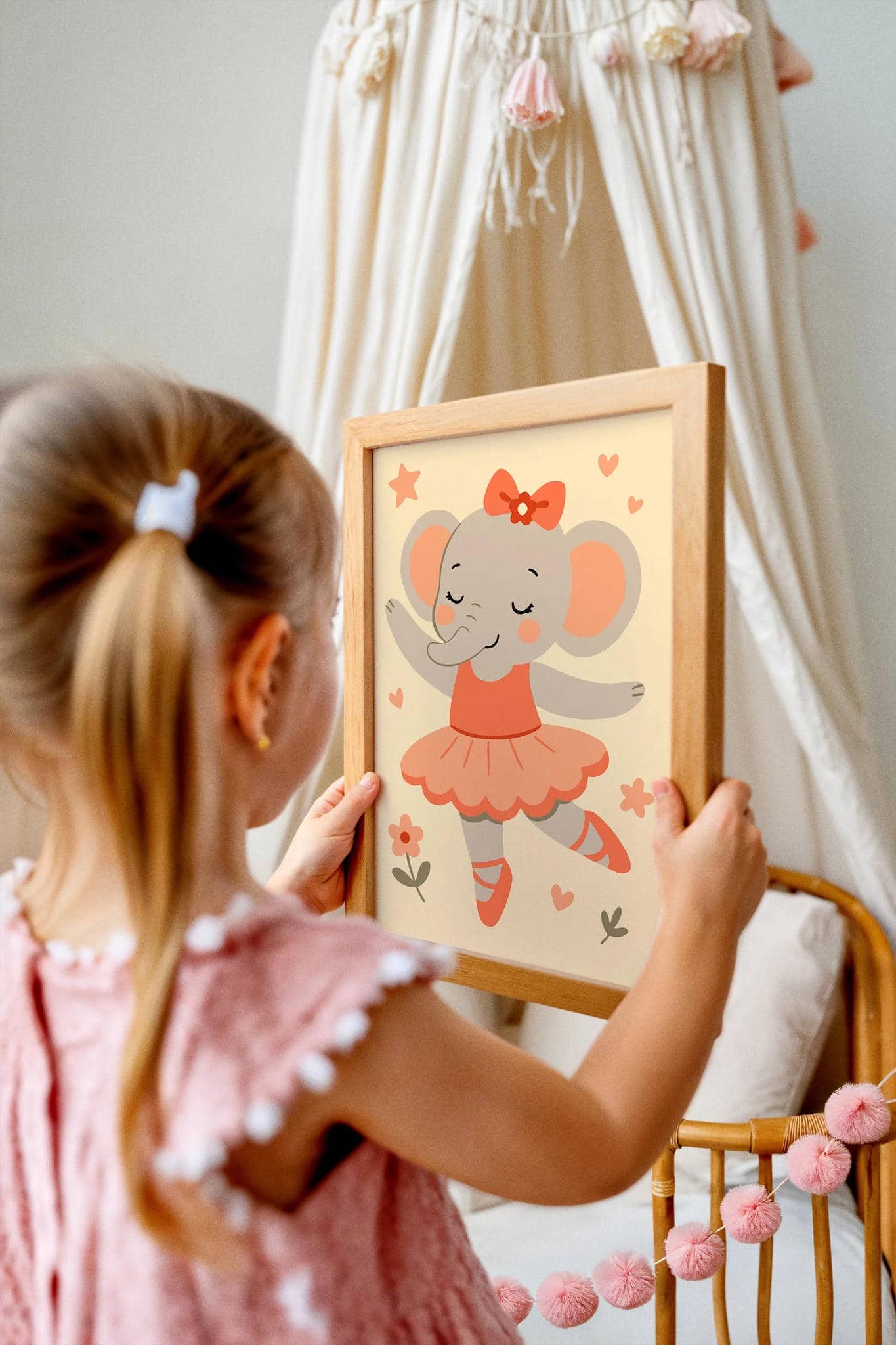 Cute Elephant Ballerina – Nursery Wall Art