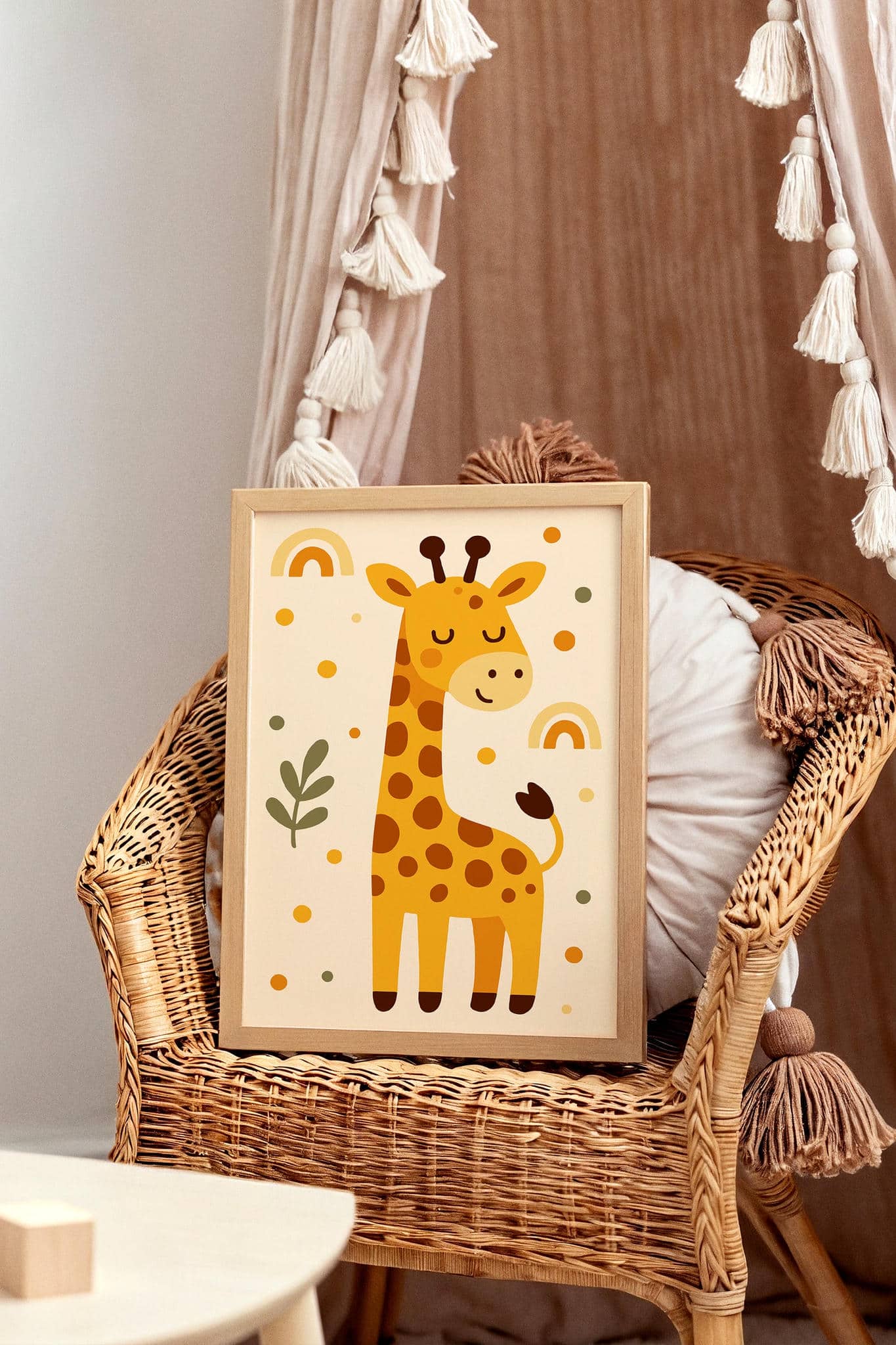 Cute Giraffe Wall Art – Safari Animal Print