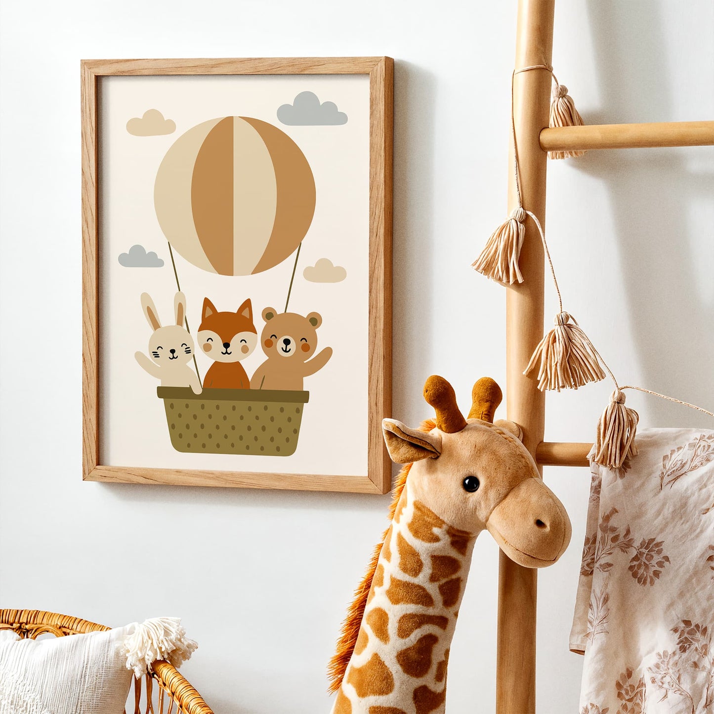 Animals Balloon Poster - Little Adventurer Kids Wall Art