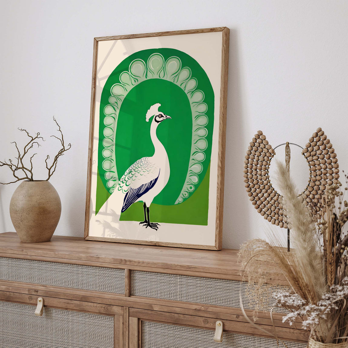 Peacock Bird Vintage Wall Print