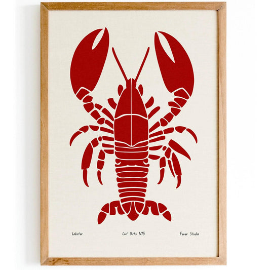 Retro Red Lobster Poster - HypeSheriff