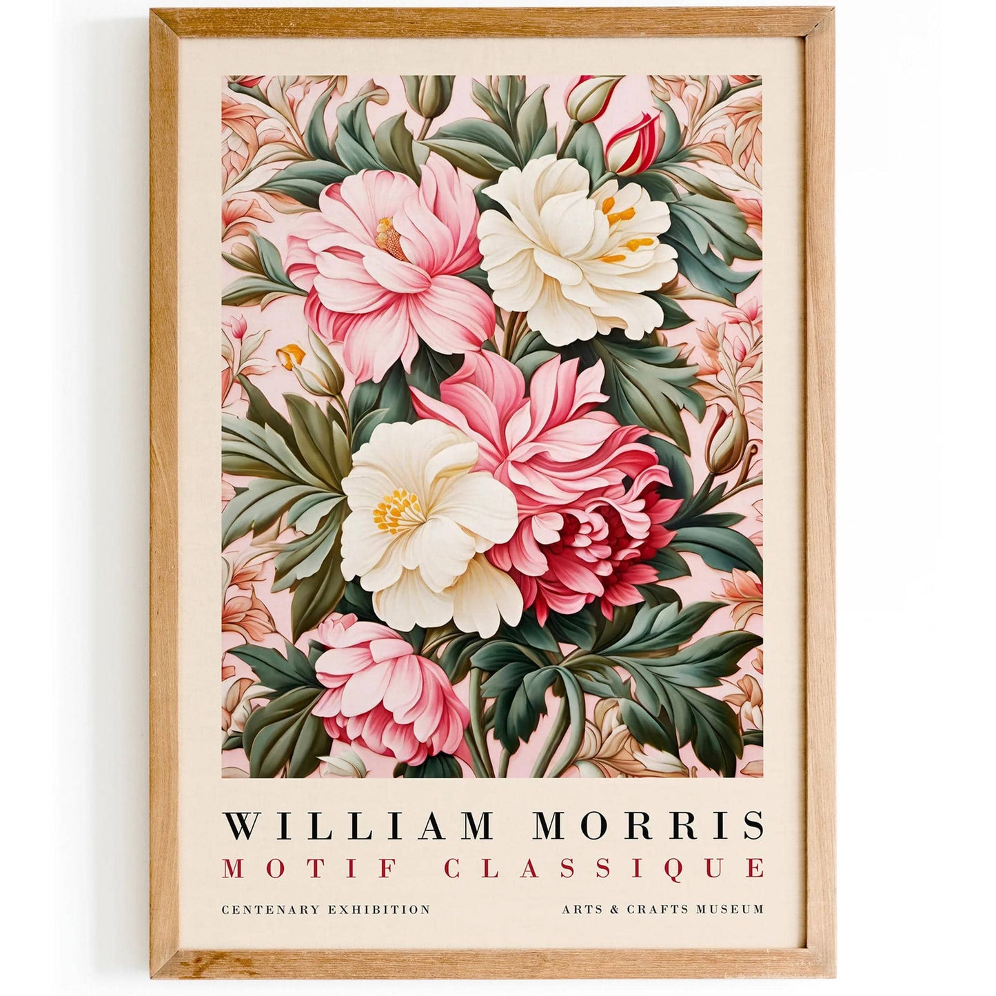Romantic Pink Floral Morris Wall Art 2024 - HypeSheriff
