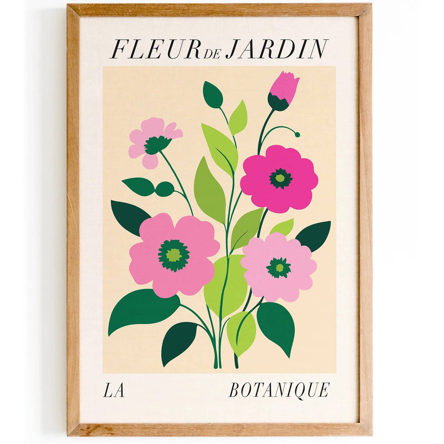 Pink Fleur de Jardin French Poster Print - HypeSheriff