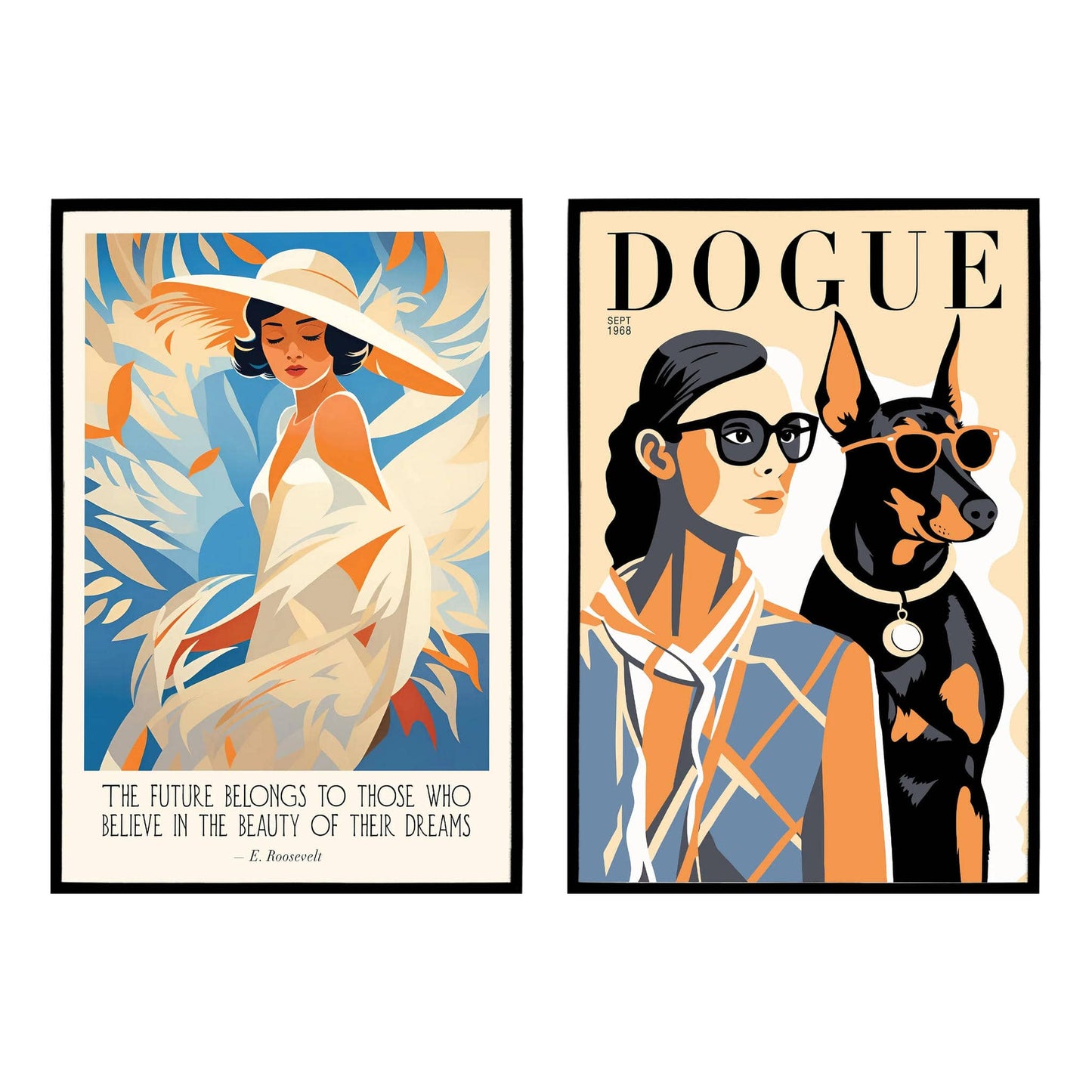 Set of 2 Retro Fashion Poster - HypeSheriff