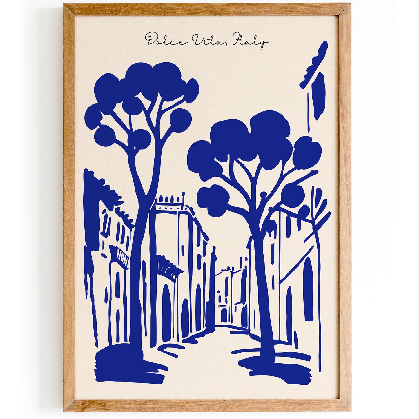 Dolce Vita, Italy Minimalist Blue Poster