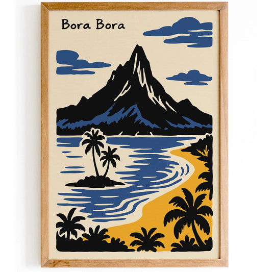 Bora Bora Poster - Honeymoon Gift Idea Wall Art Print