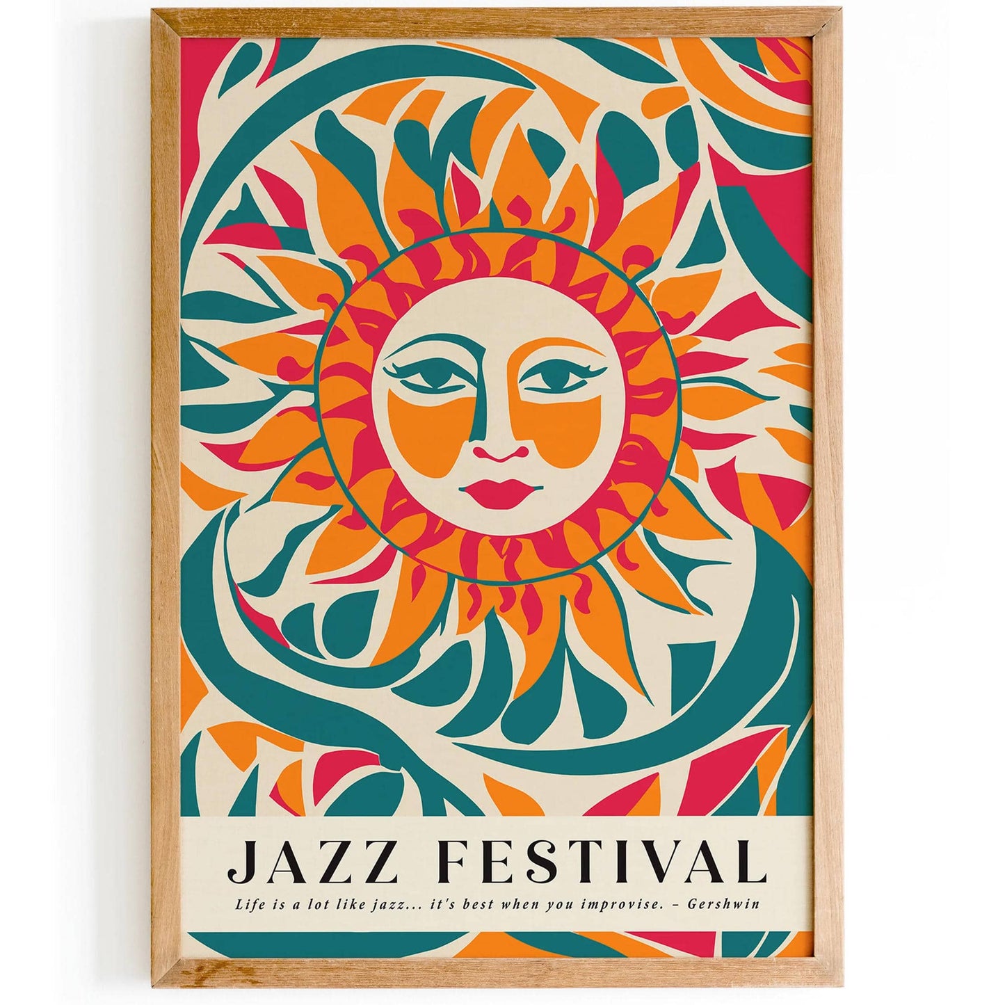 Colorful Jazz Music Poster - Gershwin Quote - HypeSheriff