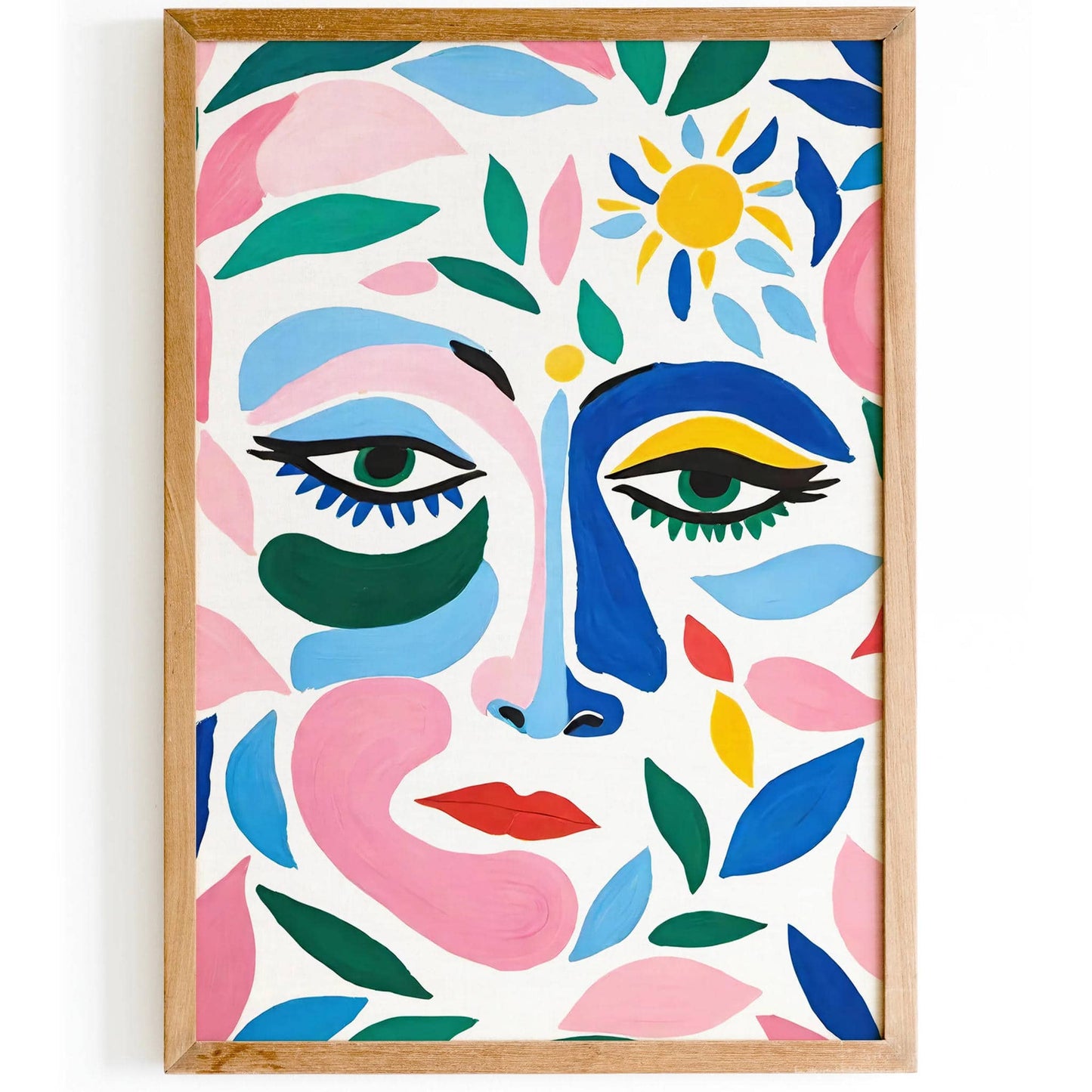 Blue Face Abstract Art Print - HypeSheriff