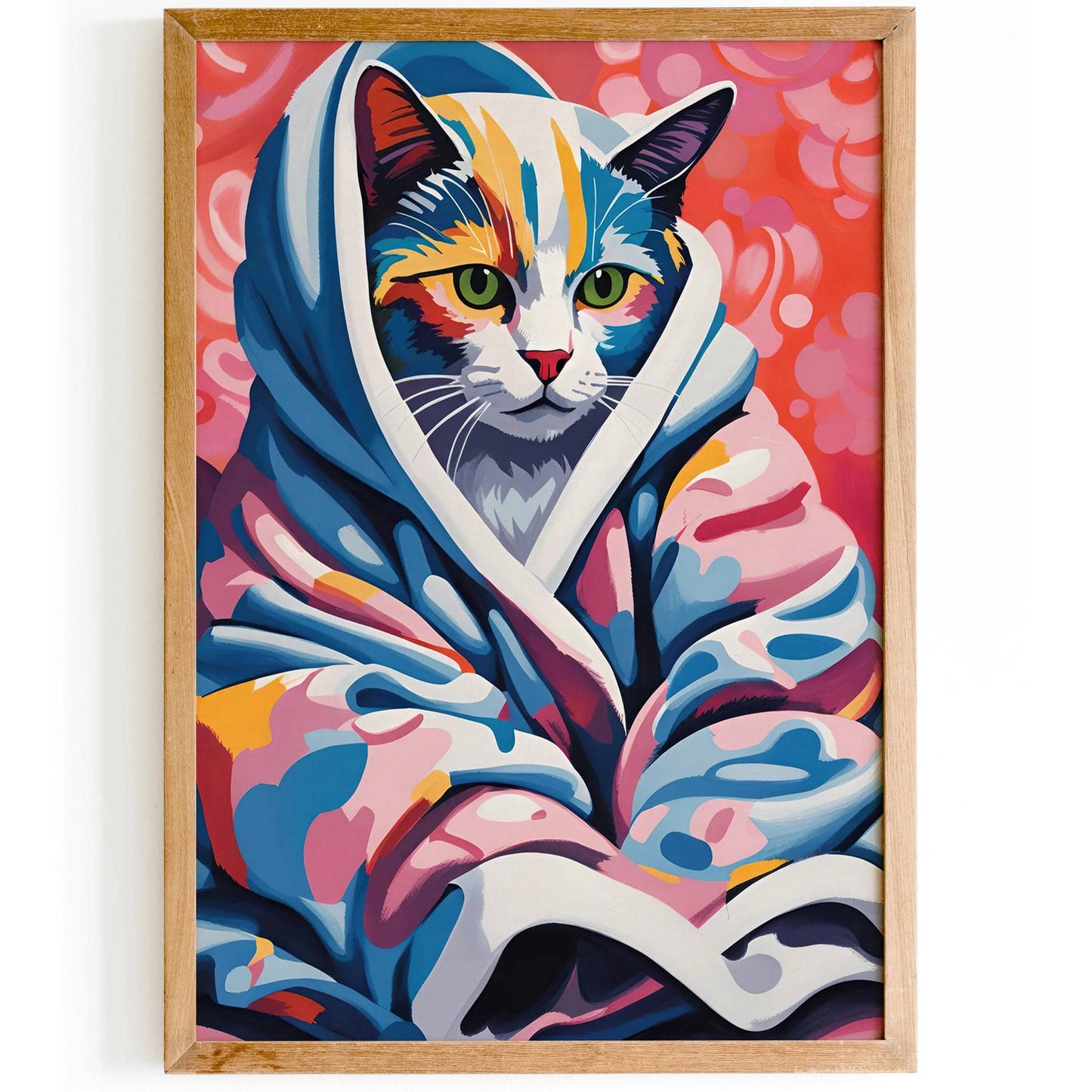 Cozy Cat Bathrobe Poster - HypeSheriff