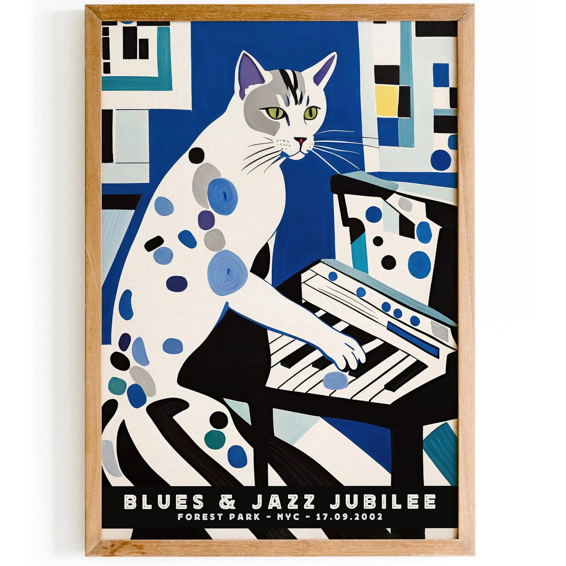 NYC Blues & Jazz Cat Poster - HypeSheriff
