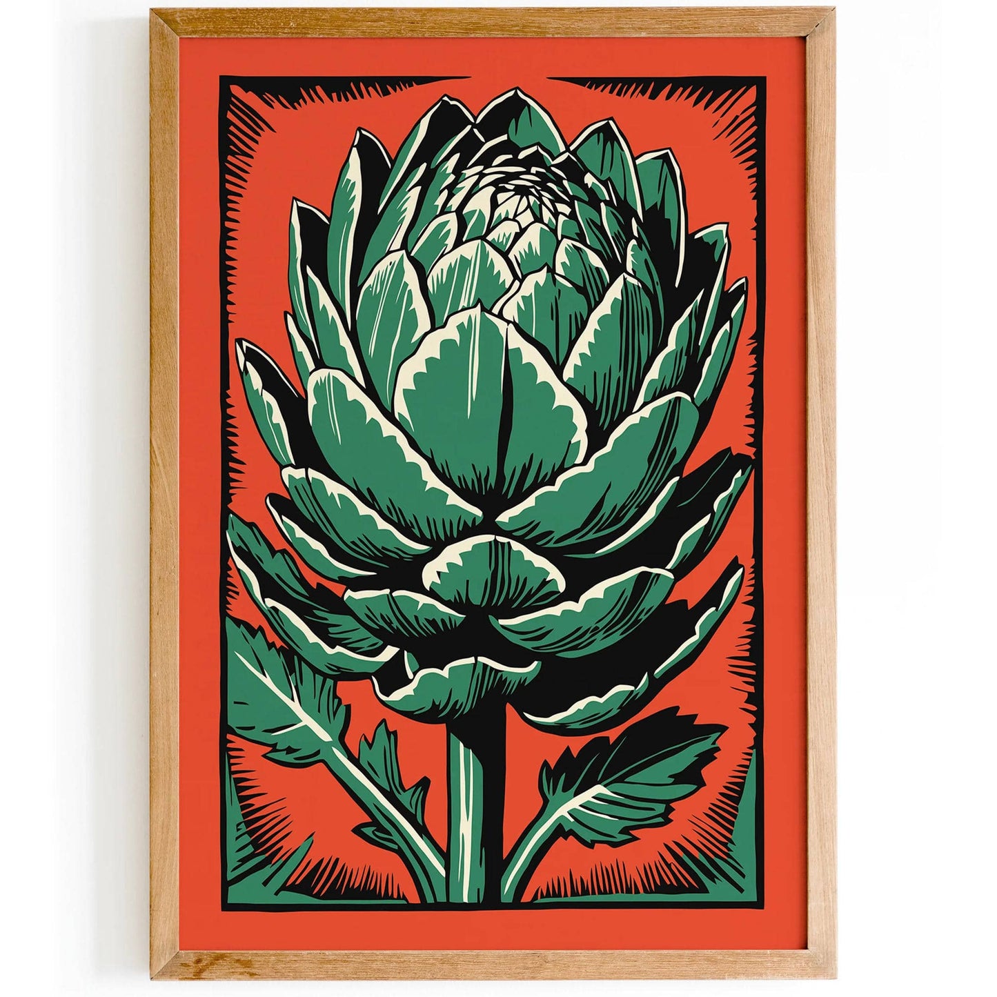 Red Vintage Artichoke Wall Art - HypeSheriff