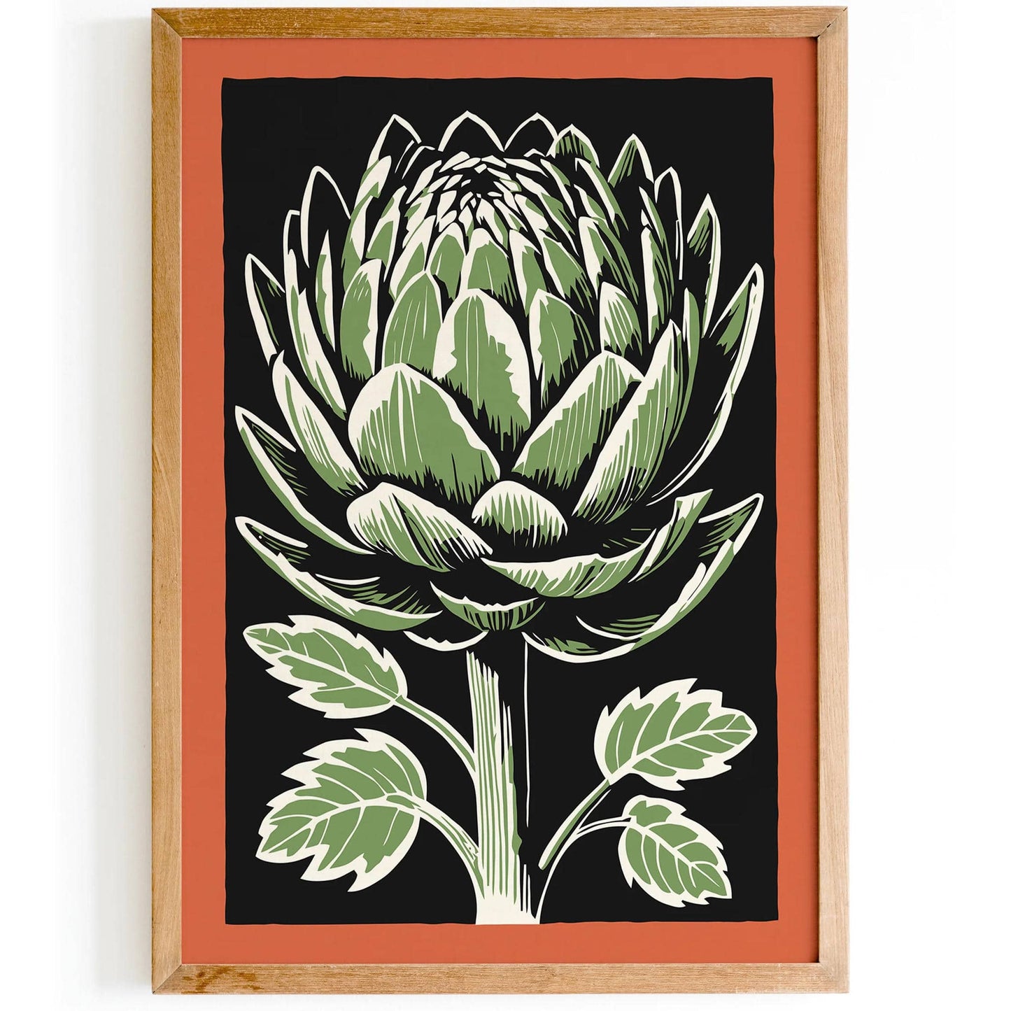 Artichoke Linocut Retro Print - HypeSheriff